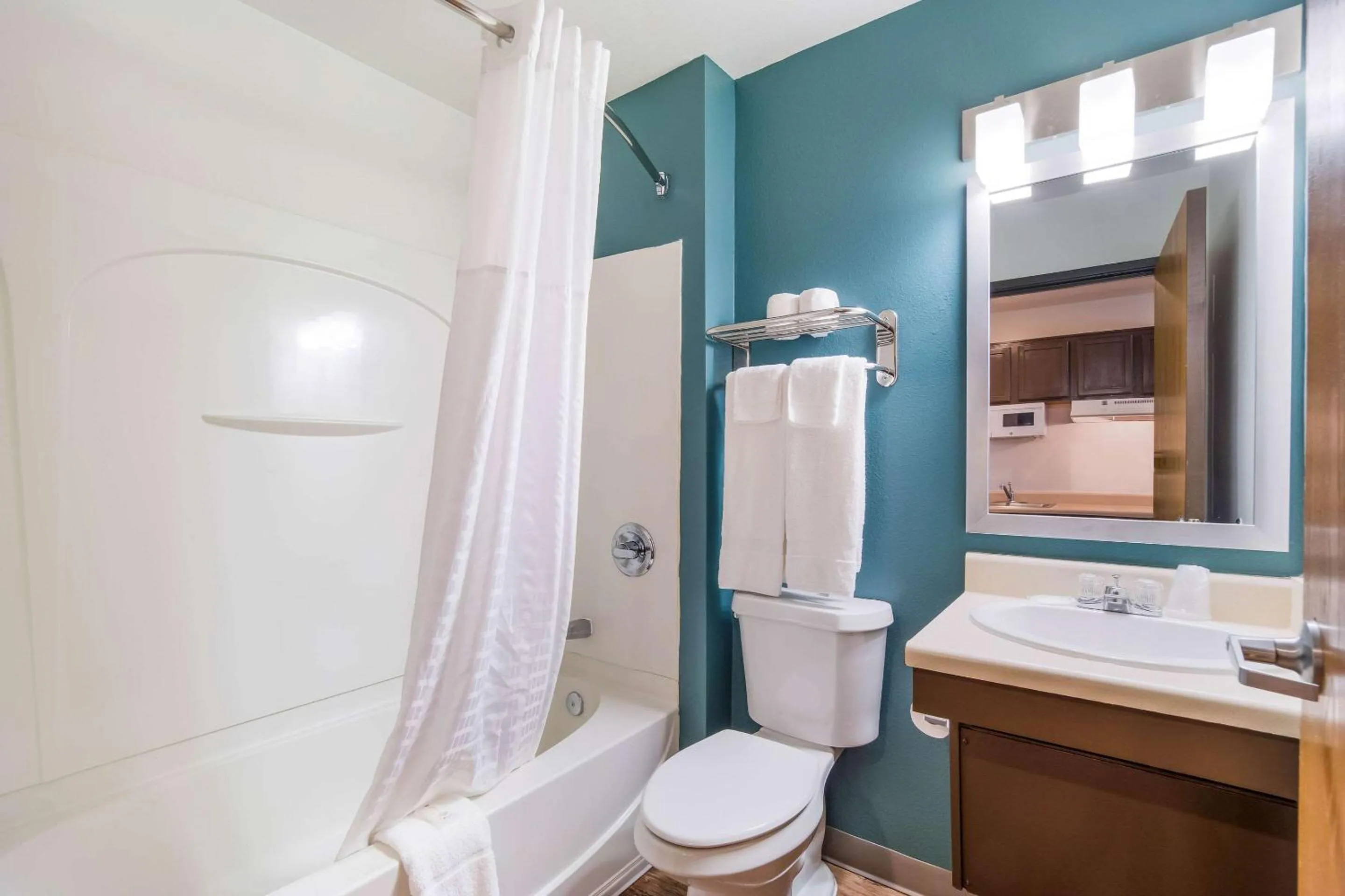 Bathroom in WoodSpring Suites | North Charleston Airport I-526