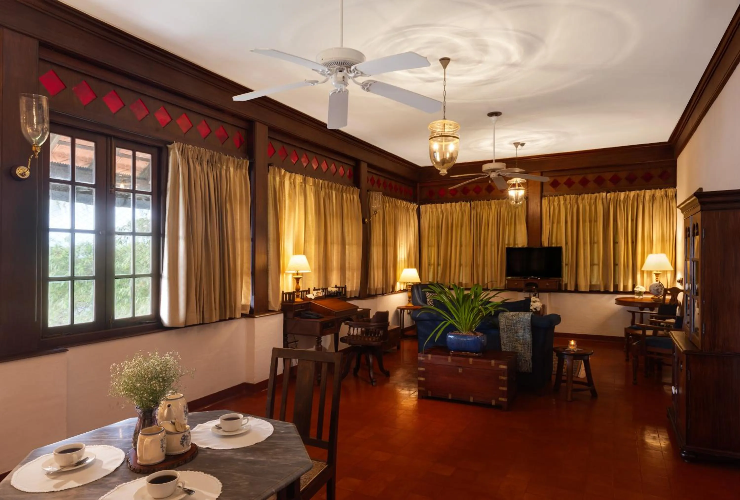 Living room in Brunton Boatyard - A CGH Earth Experience