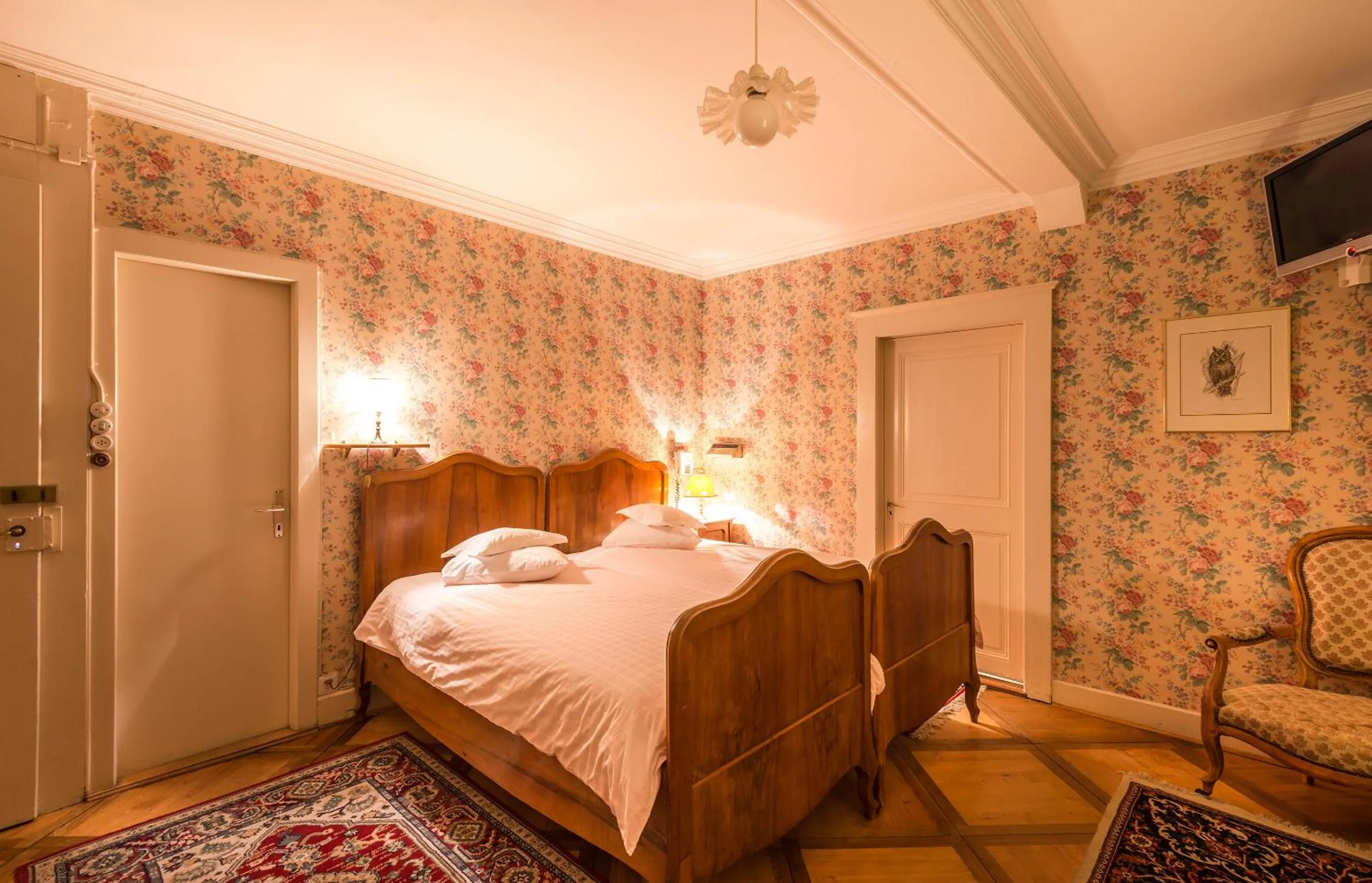 Bed in Swiss Historic Hotel Masson