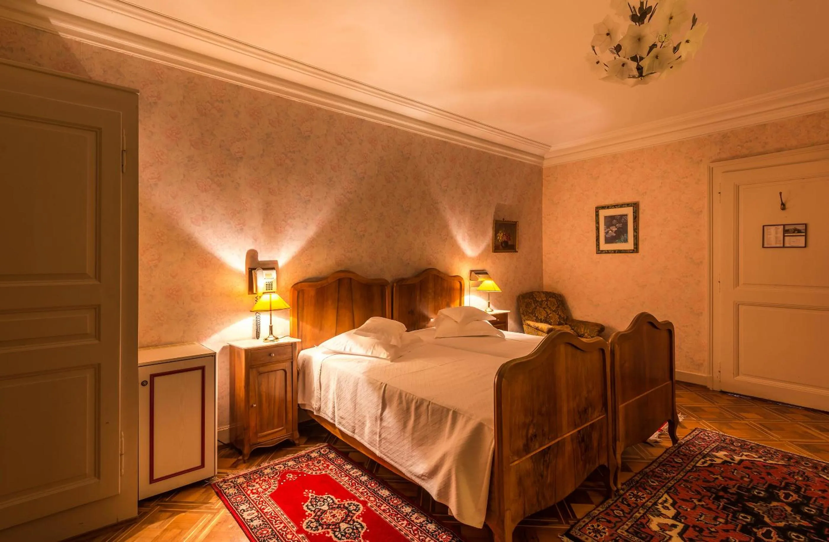 Bed in Swiss Historic Hotel Masson