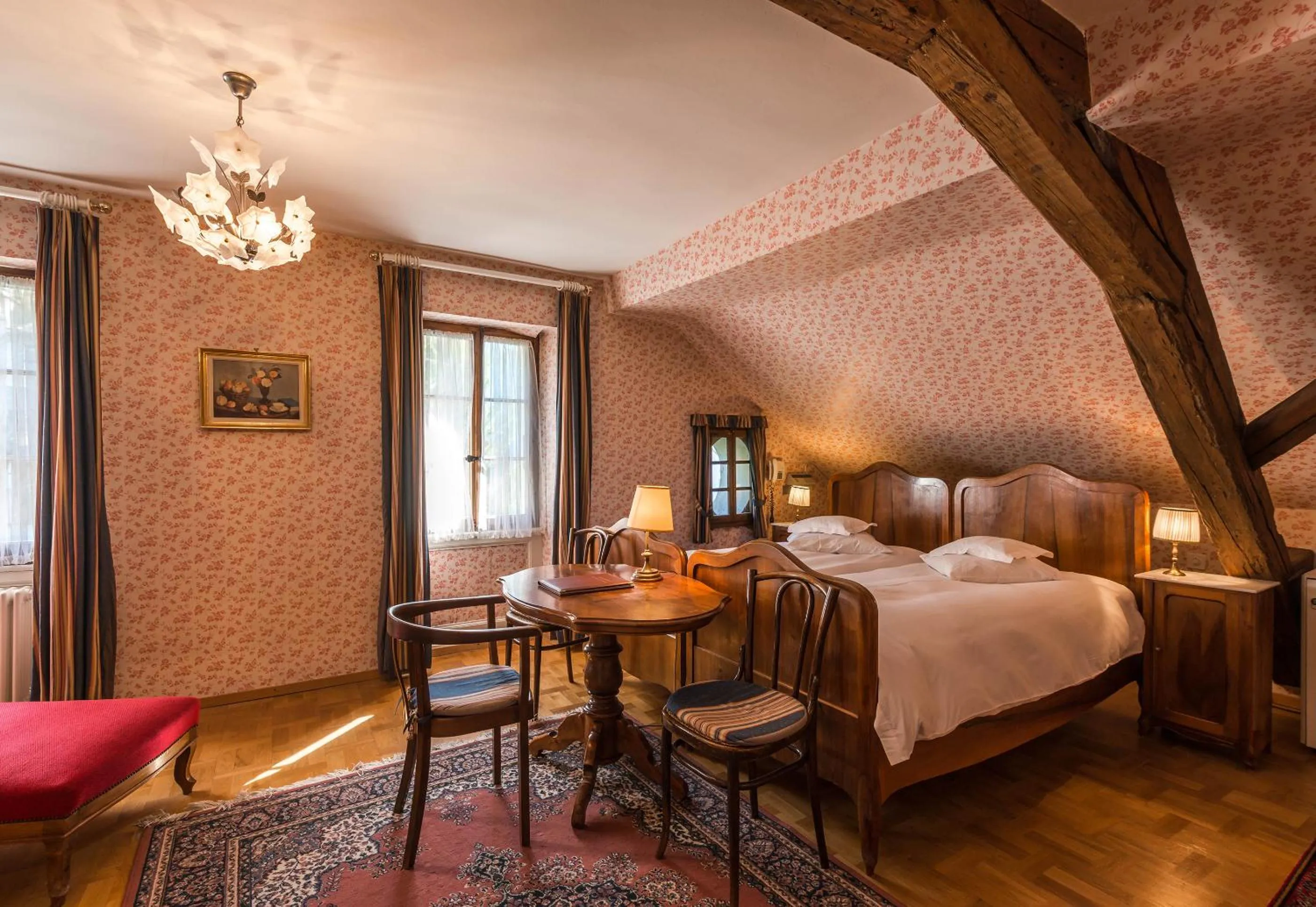 Bed in Swiss Historic Hotel Masson