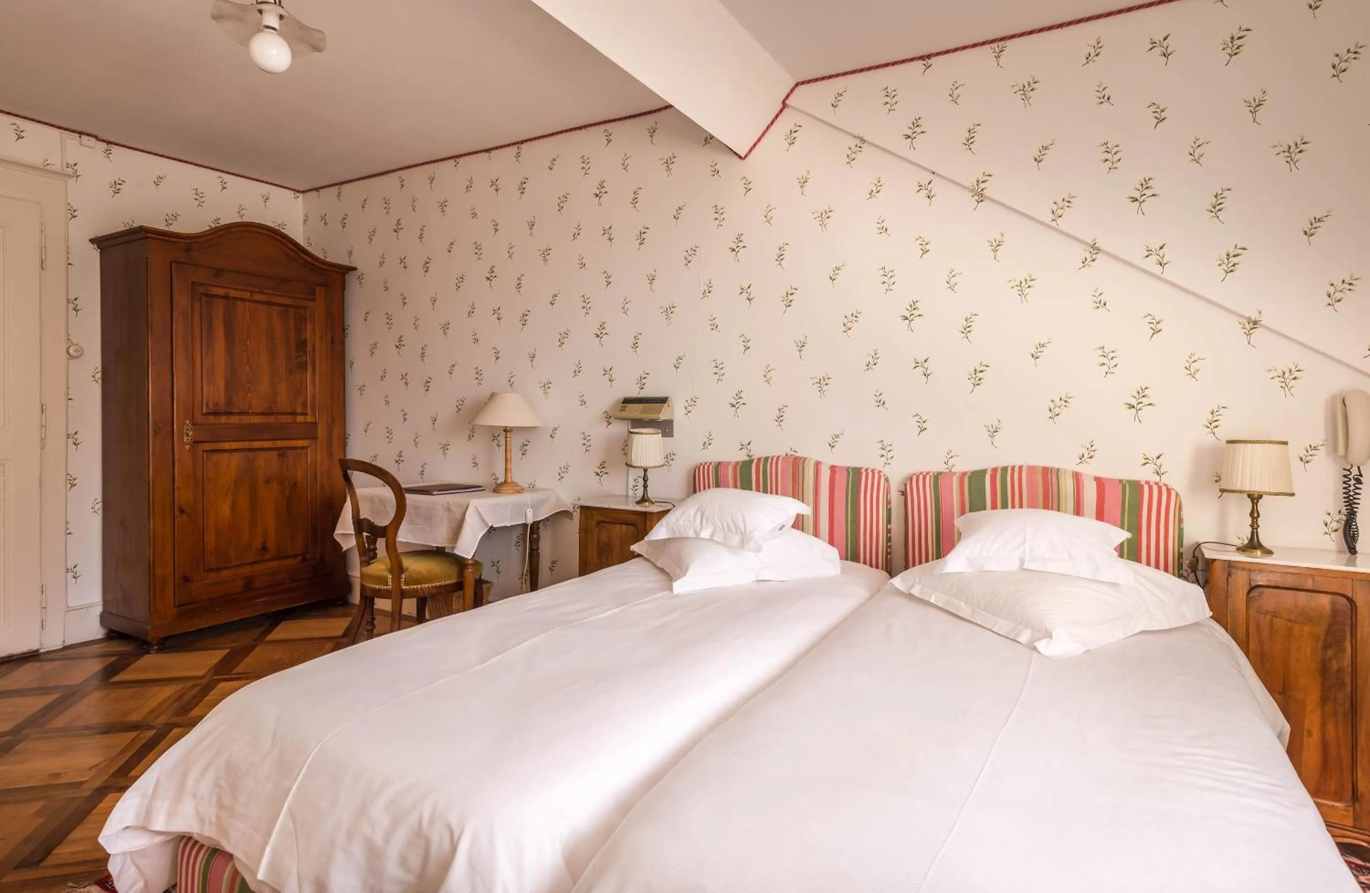 Bed in Swiss Historic Hotel Masson