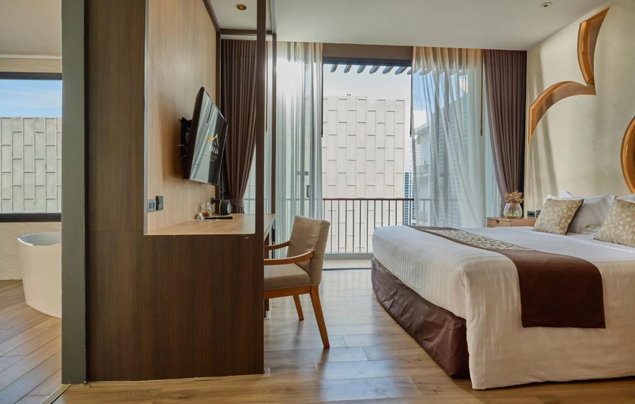 View (from property/room), Bed in The Yana Villas Hua Hin