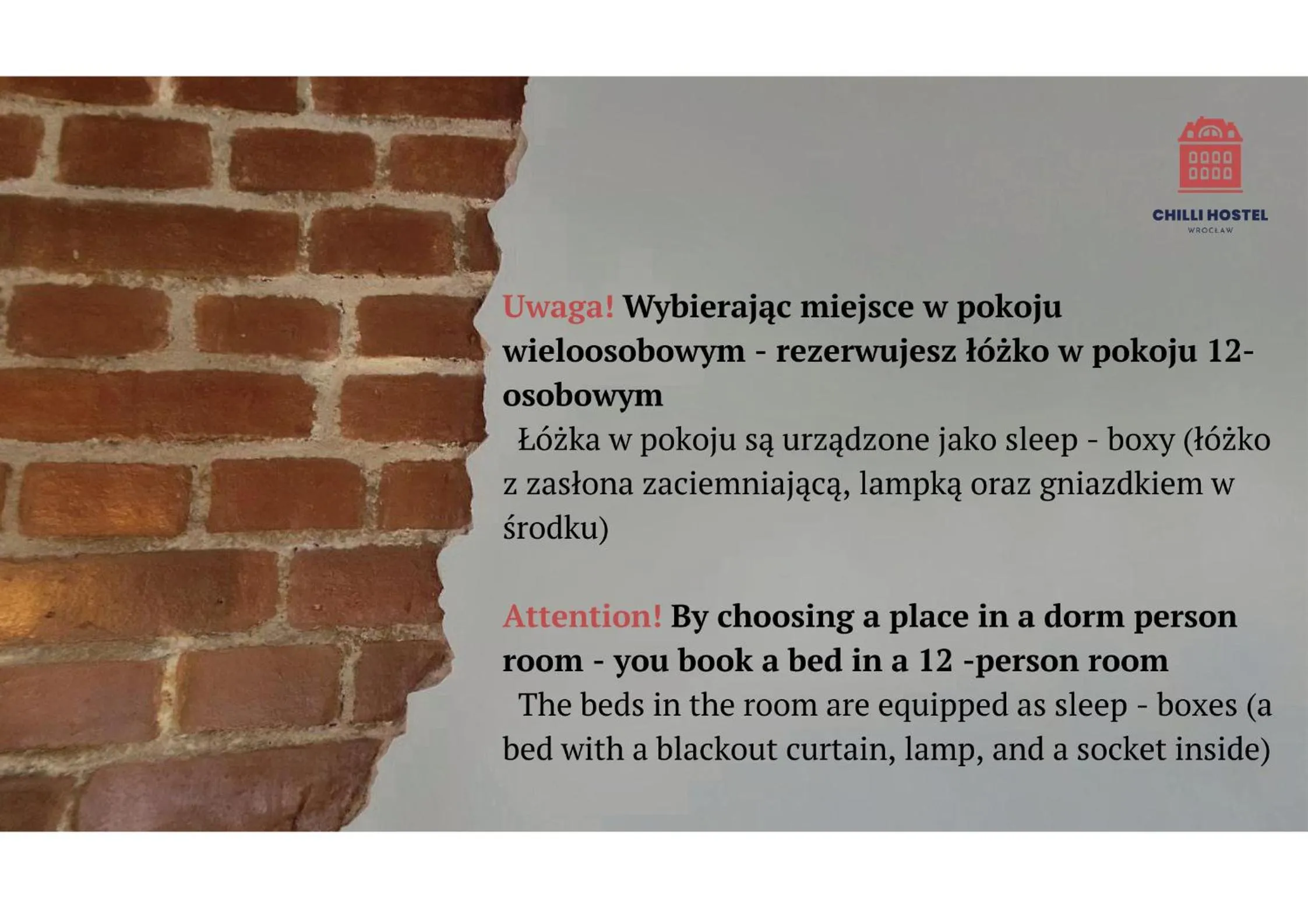 Text overlay in Chilli Hostel