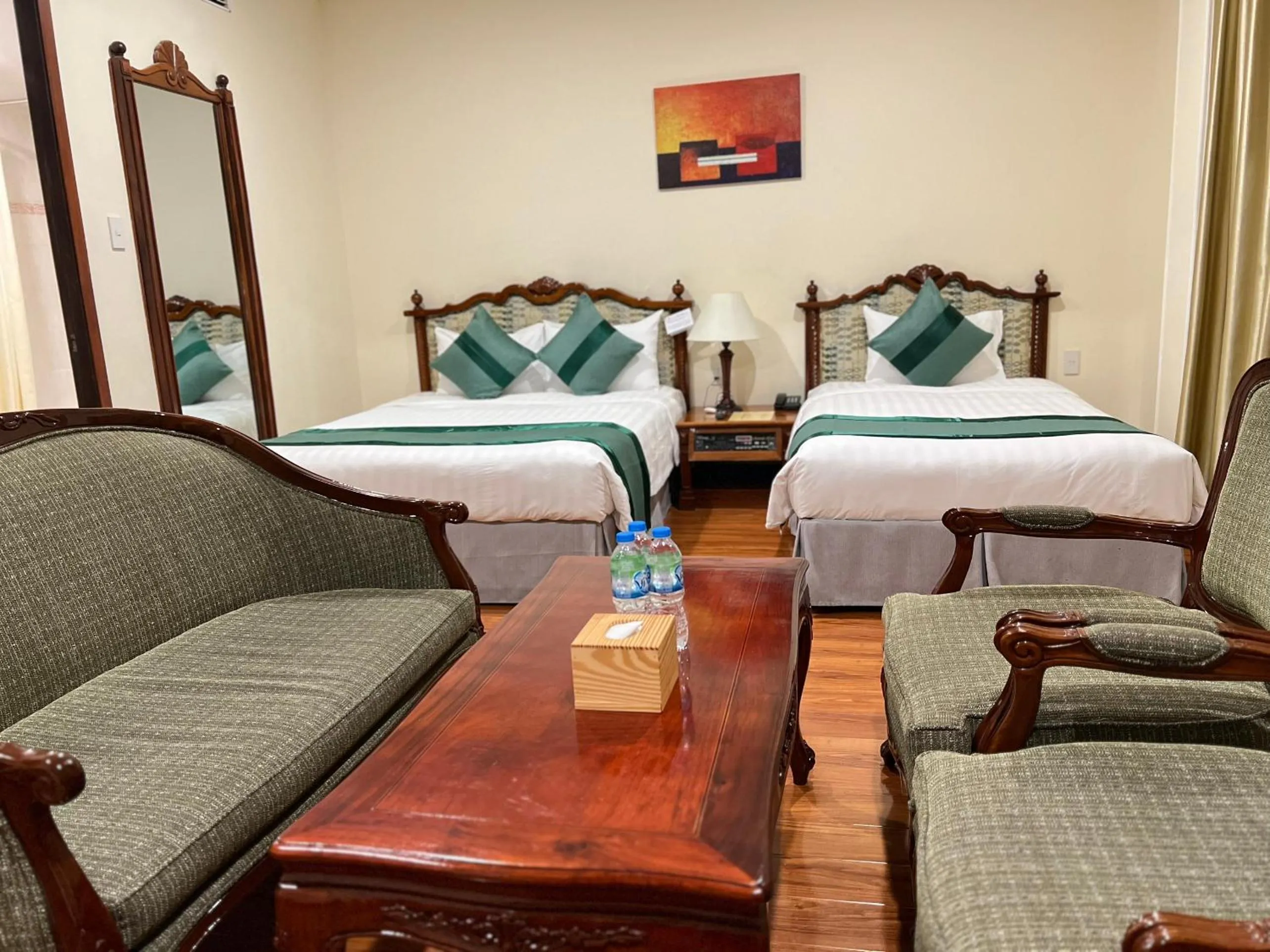 Bed in Riverside Hotel Saigon