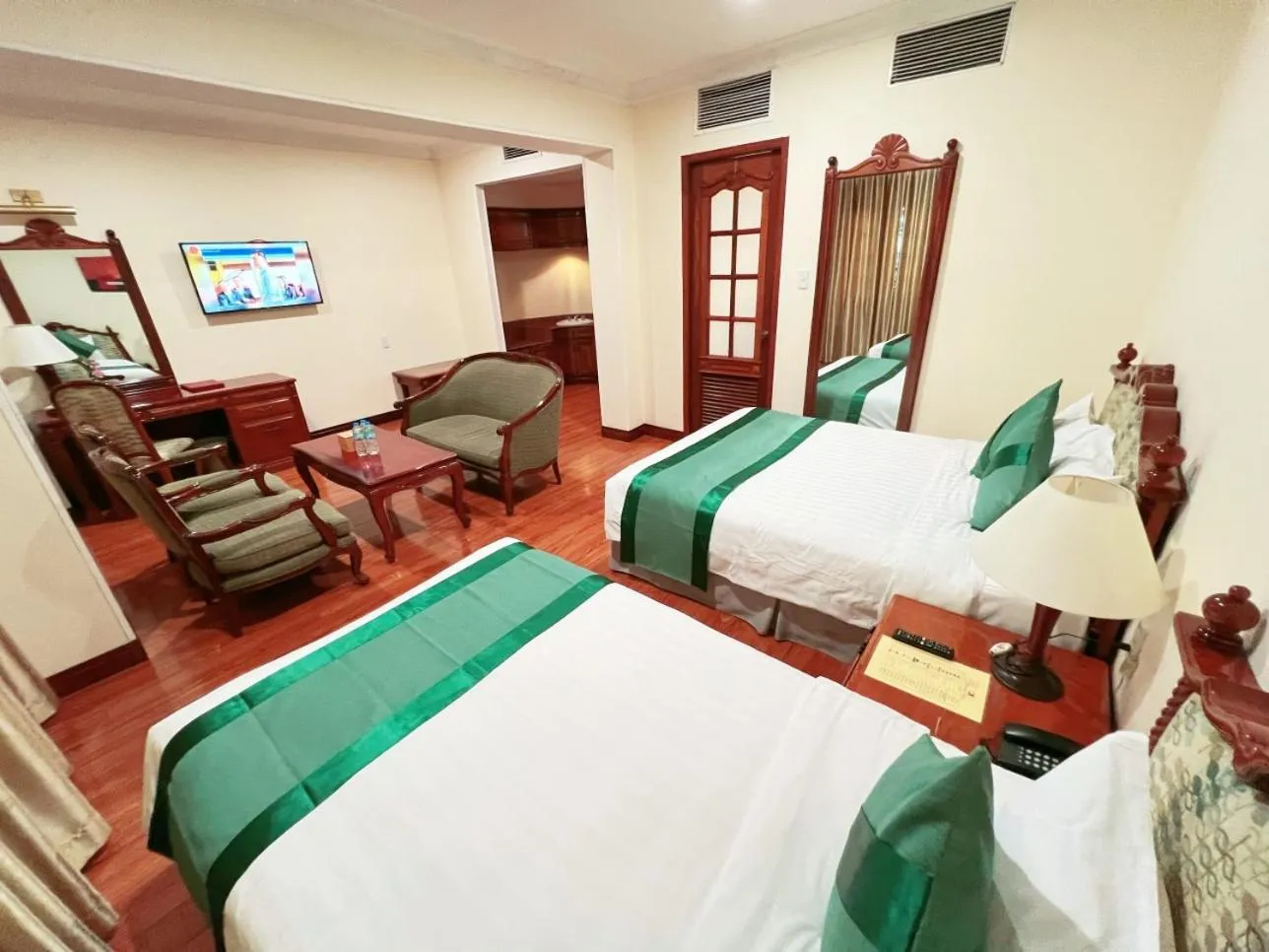 Bed in Riverside Hotel Saigon