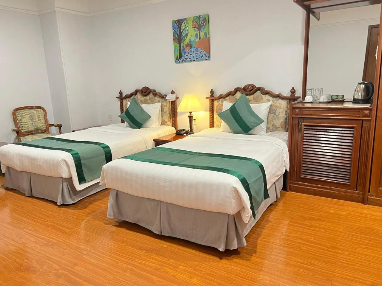 Bed in Riverside Hotel Saigon