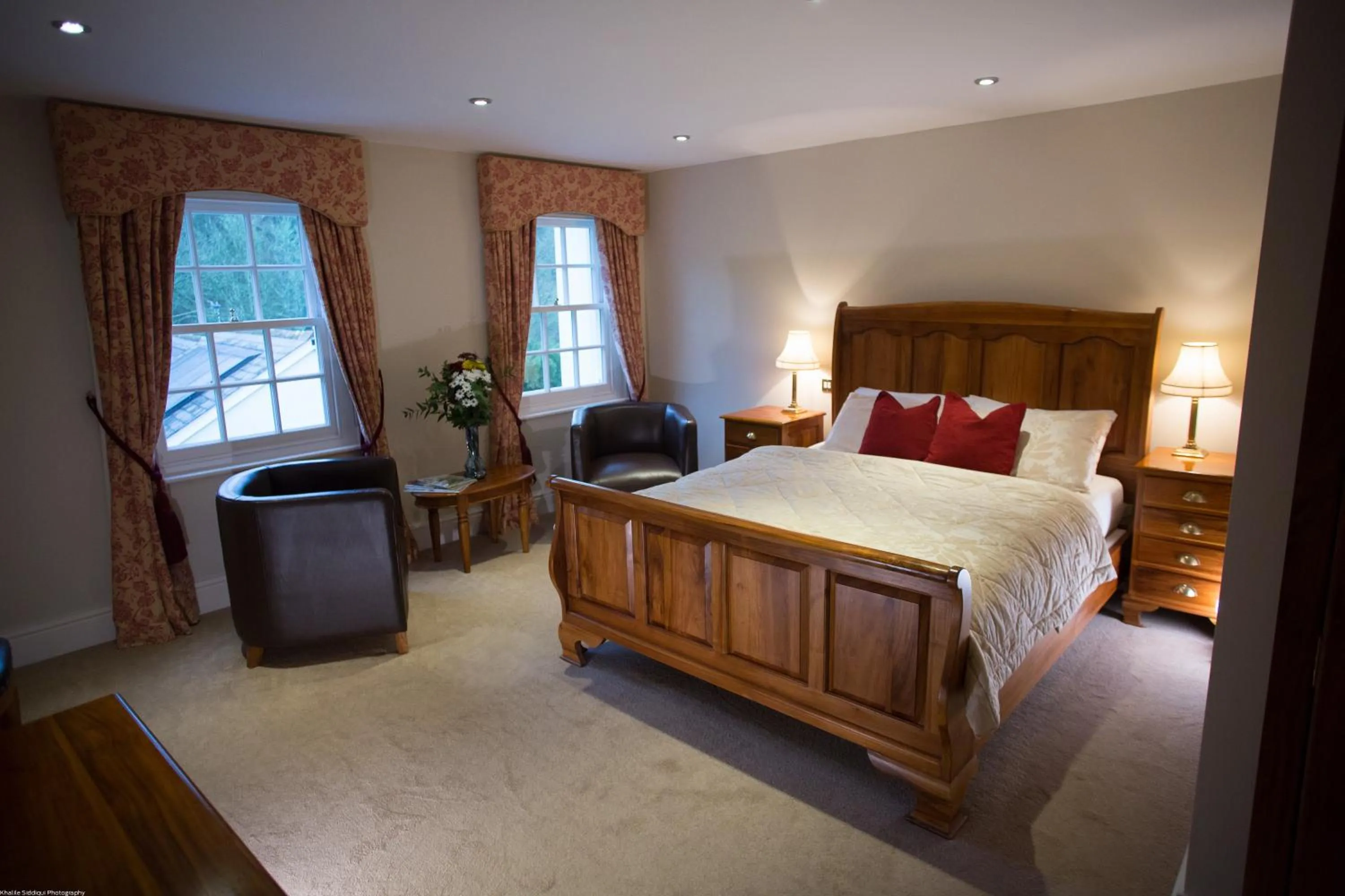 Seating area, Bed in Rose in Vale Country House Hotel