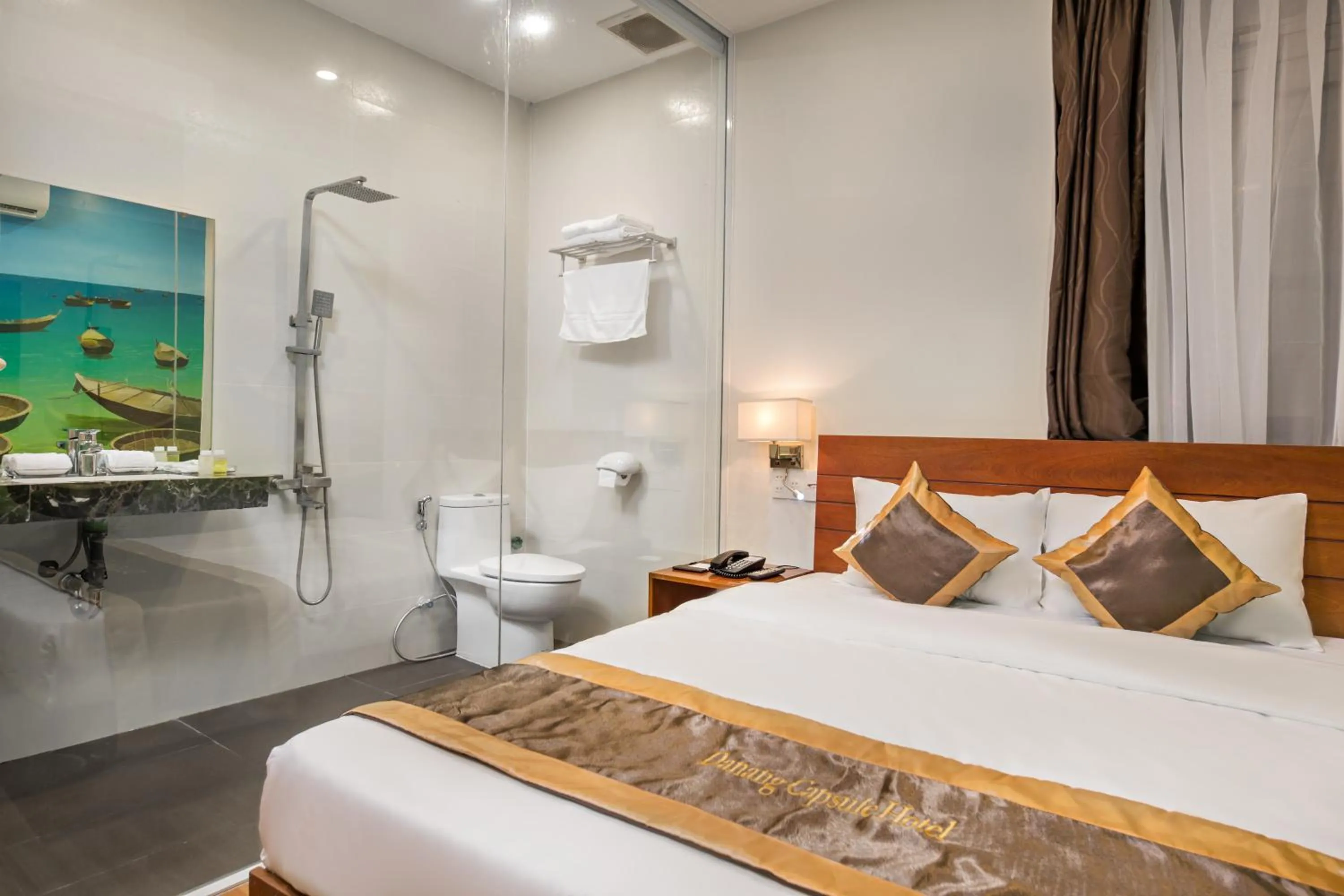Bedroom, Bed in Danang Capsule Hotel & Rooftop Bar