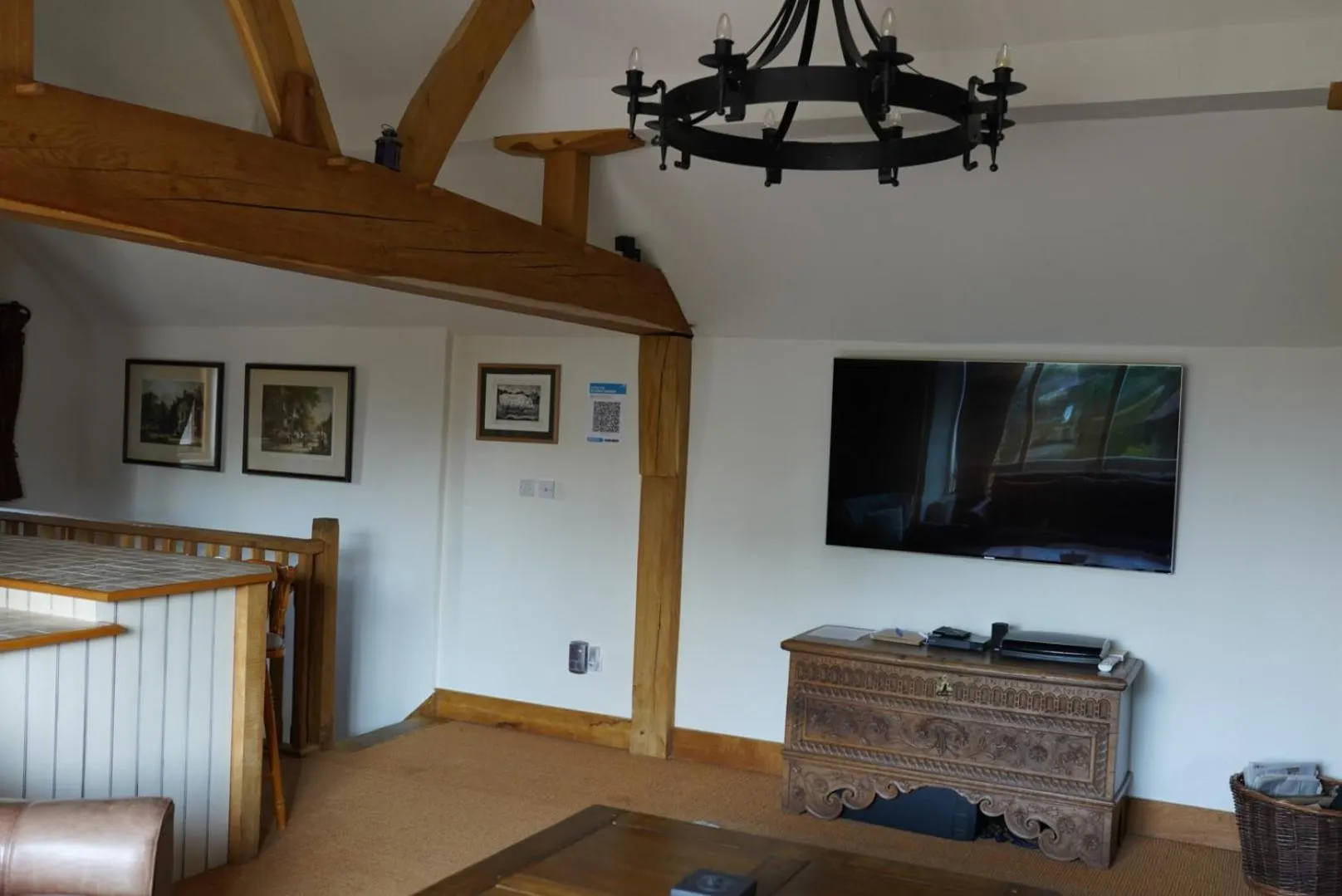 Living room in Finchden Barn