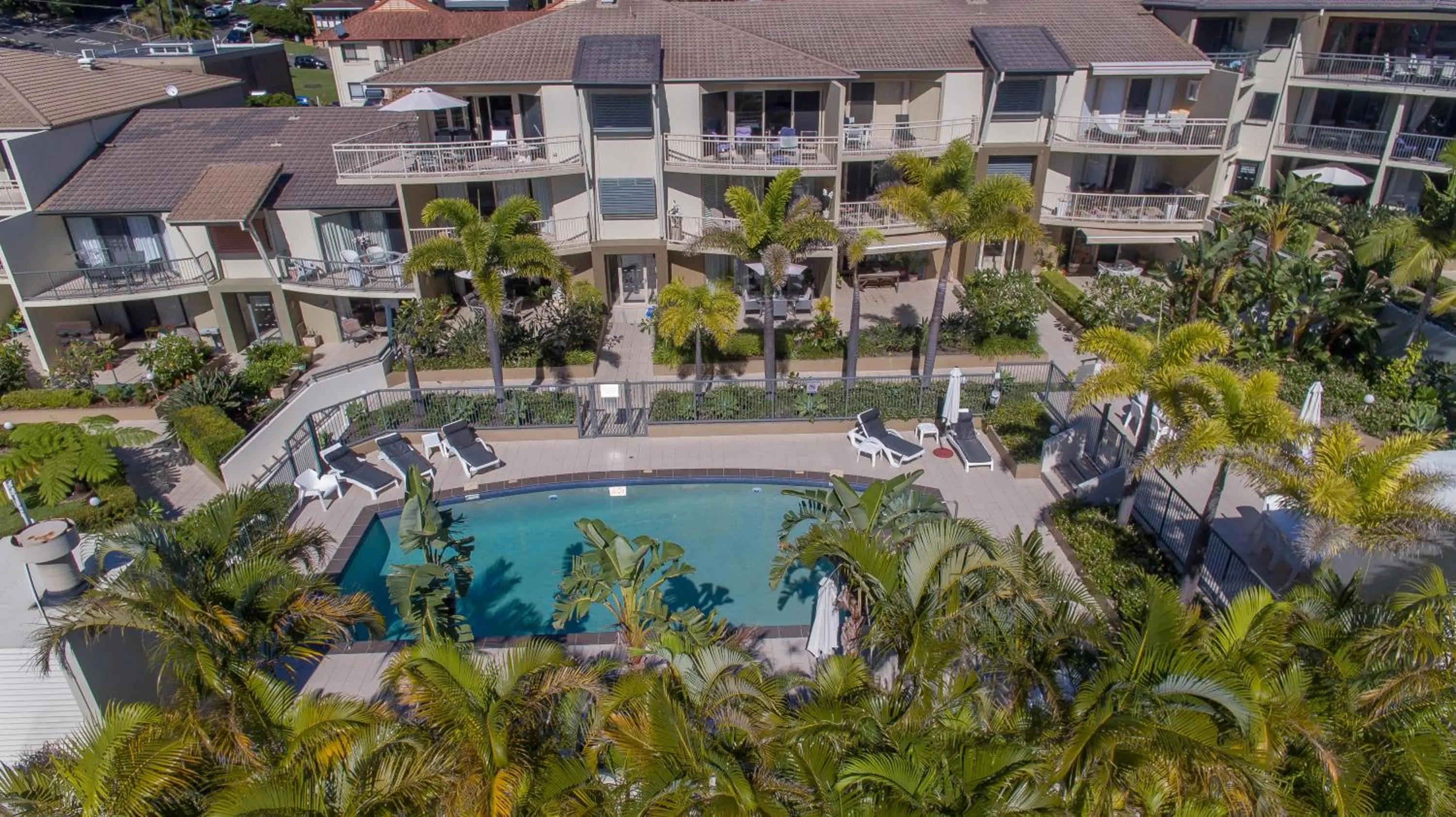 Property building in The Village Holiday Apartments at Burleigh Heads