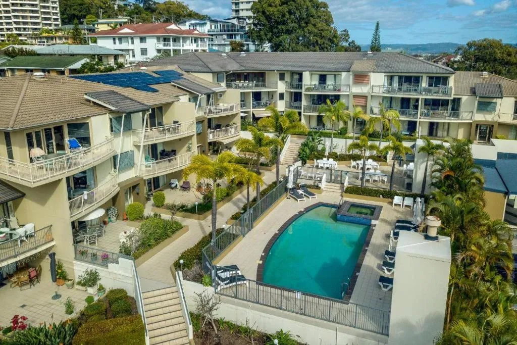 Property building in The Village Holiday Apartments at Burleigh Heads