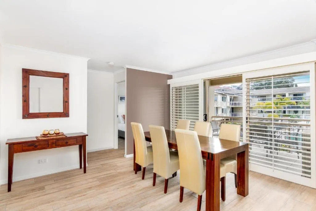 Dining area in The Village Holiday Apartments at Burleigh Heads
