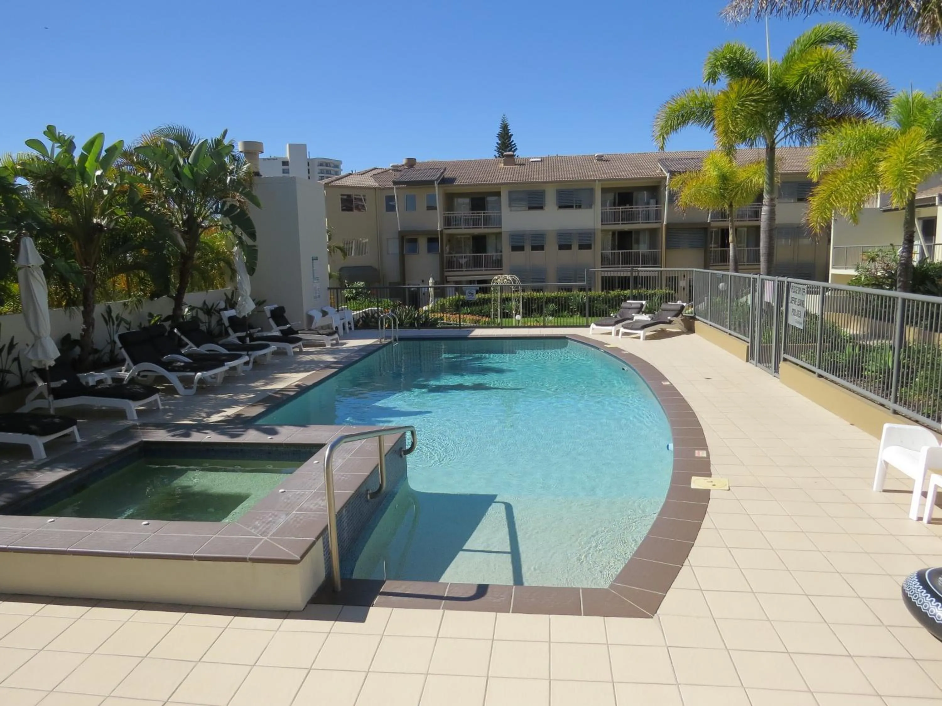 Swimming pool in The Village Holiday Apartments at Burleigh Heads