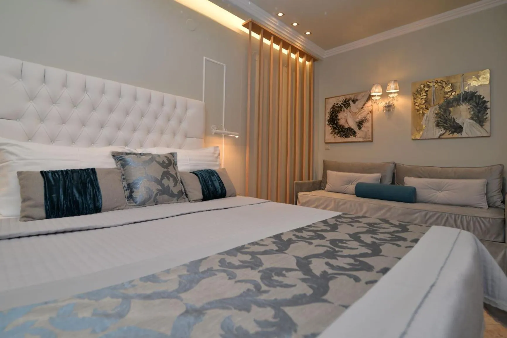 Bed in Epavlis Luxury apts