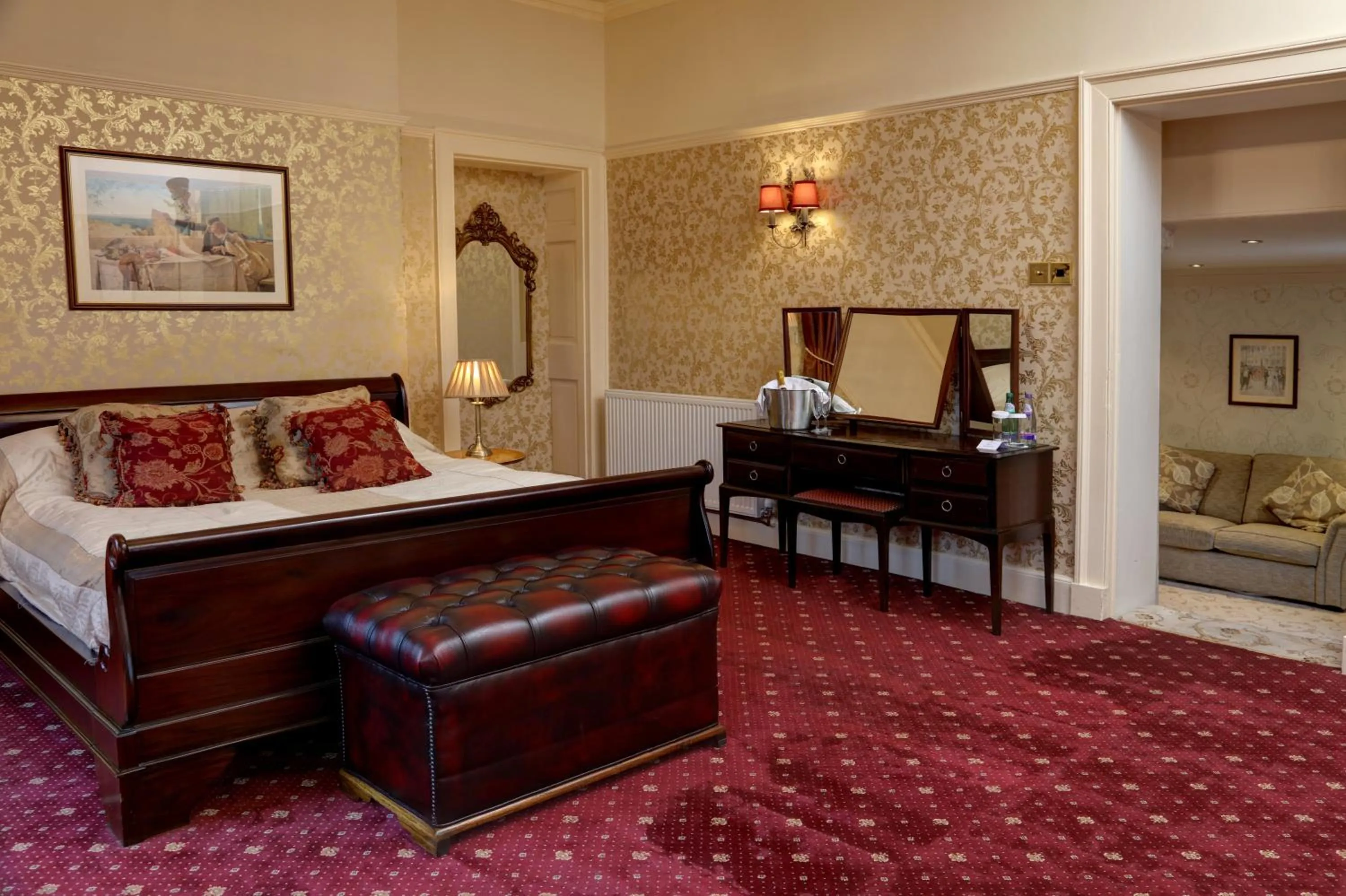 Bed in Rossett Hall Hotel