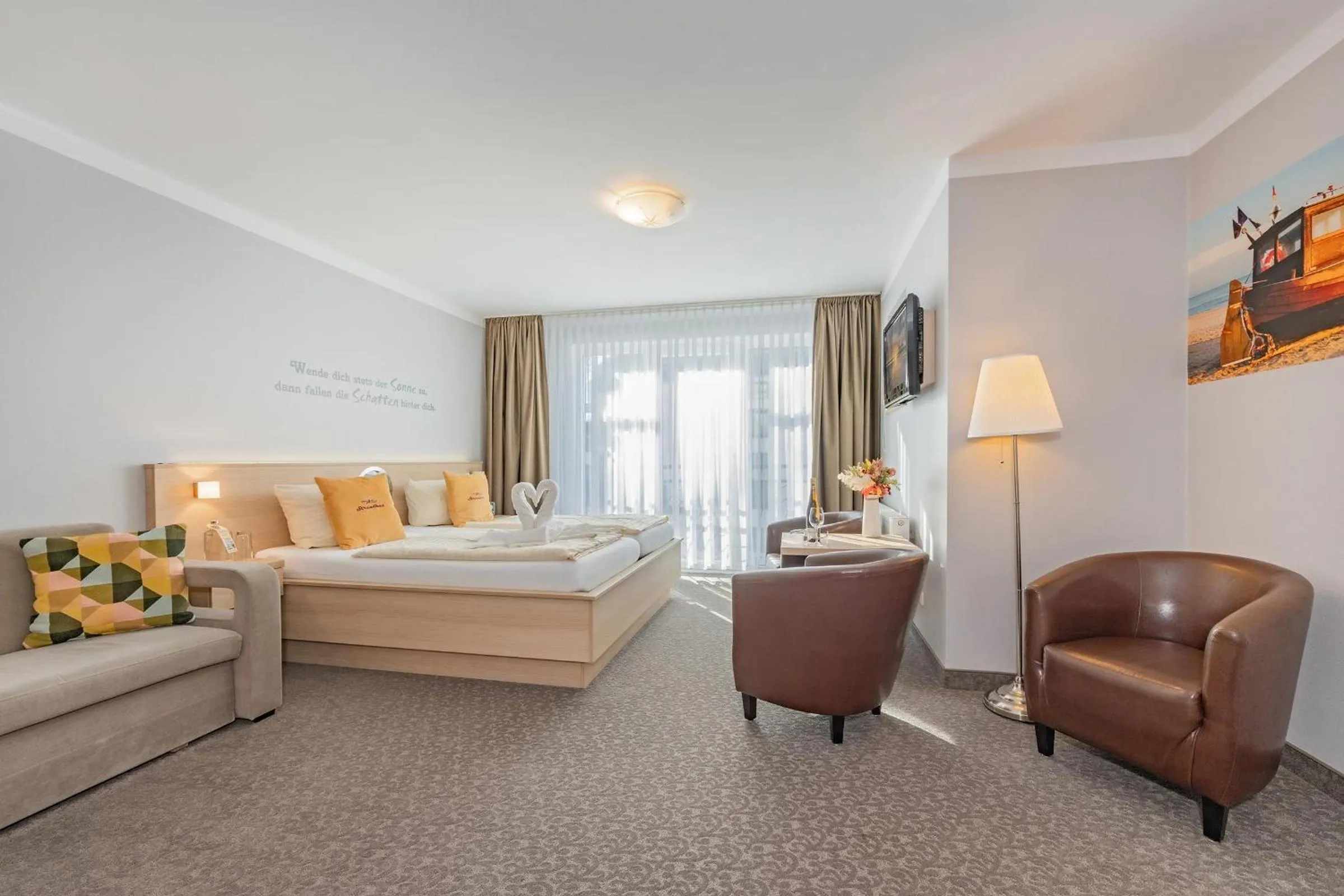 Bed in Aparthotel Strandhus