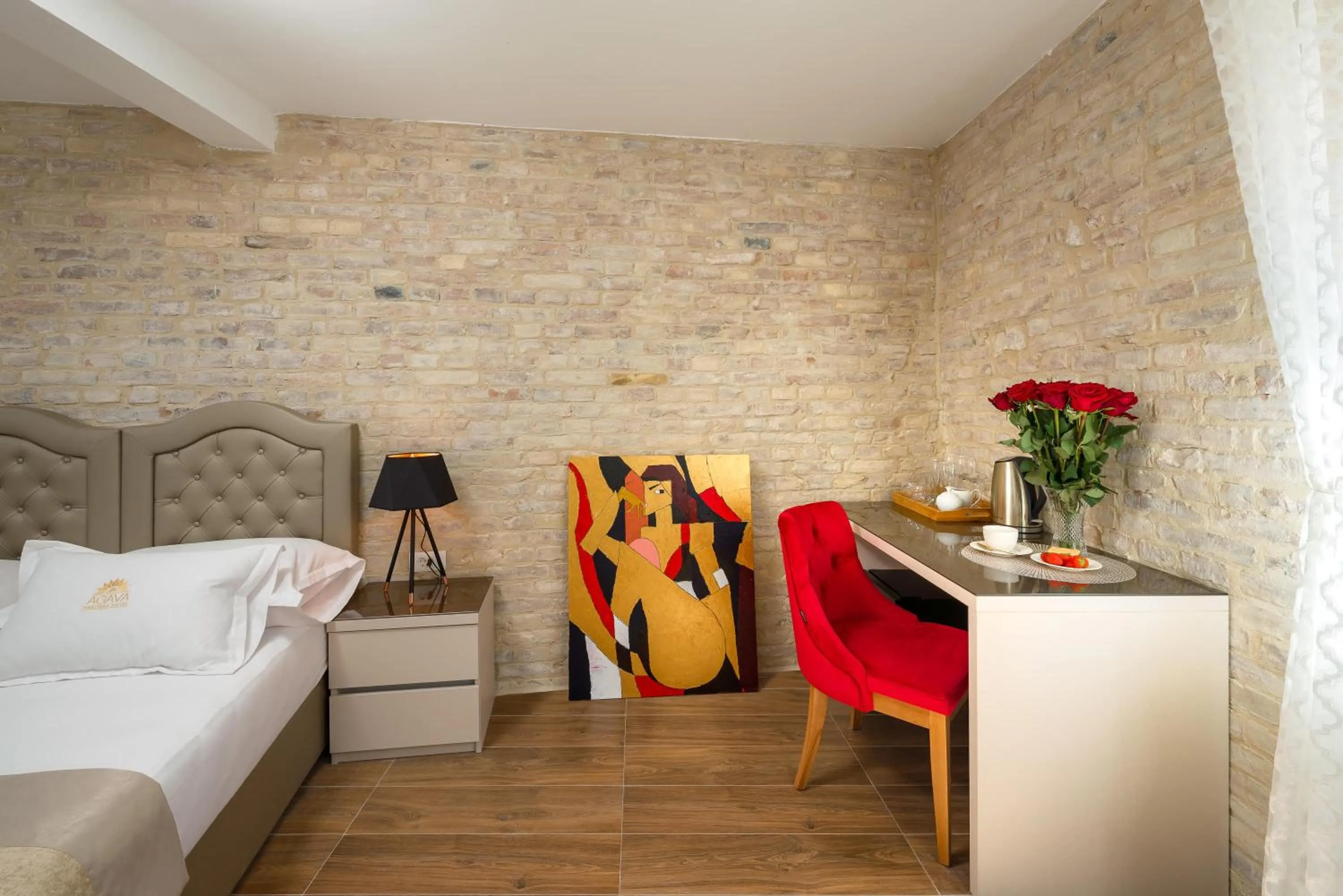 Bed in Agava Lux Rooms&Pool