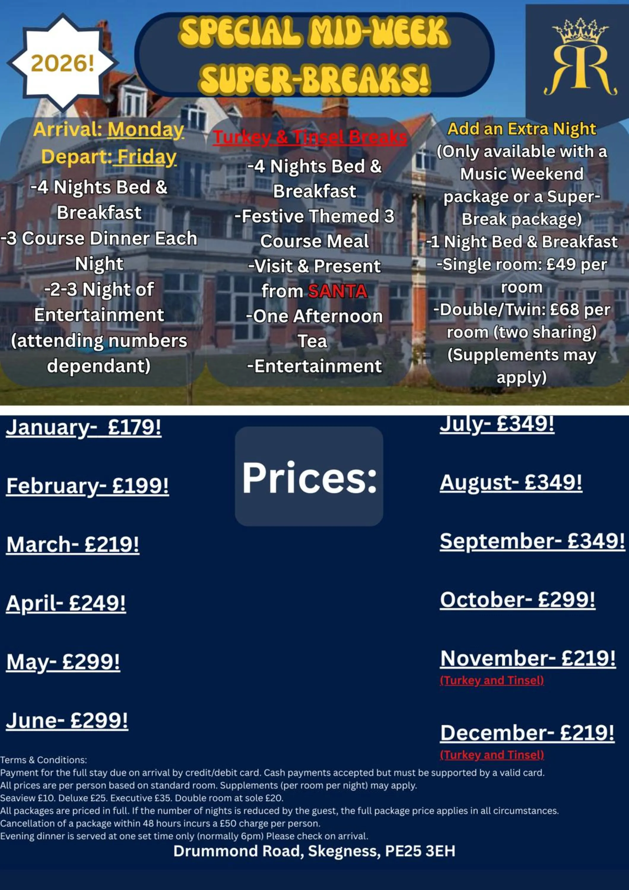 Text overlay in Skegness The Royal Hotel