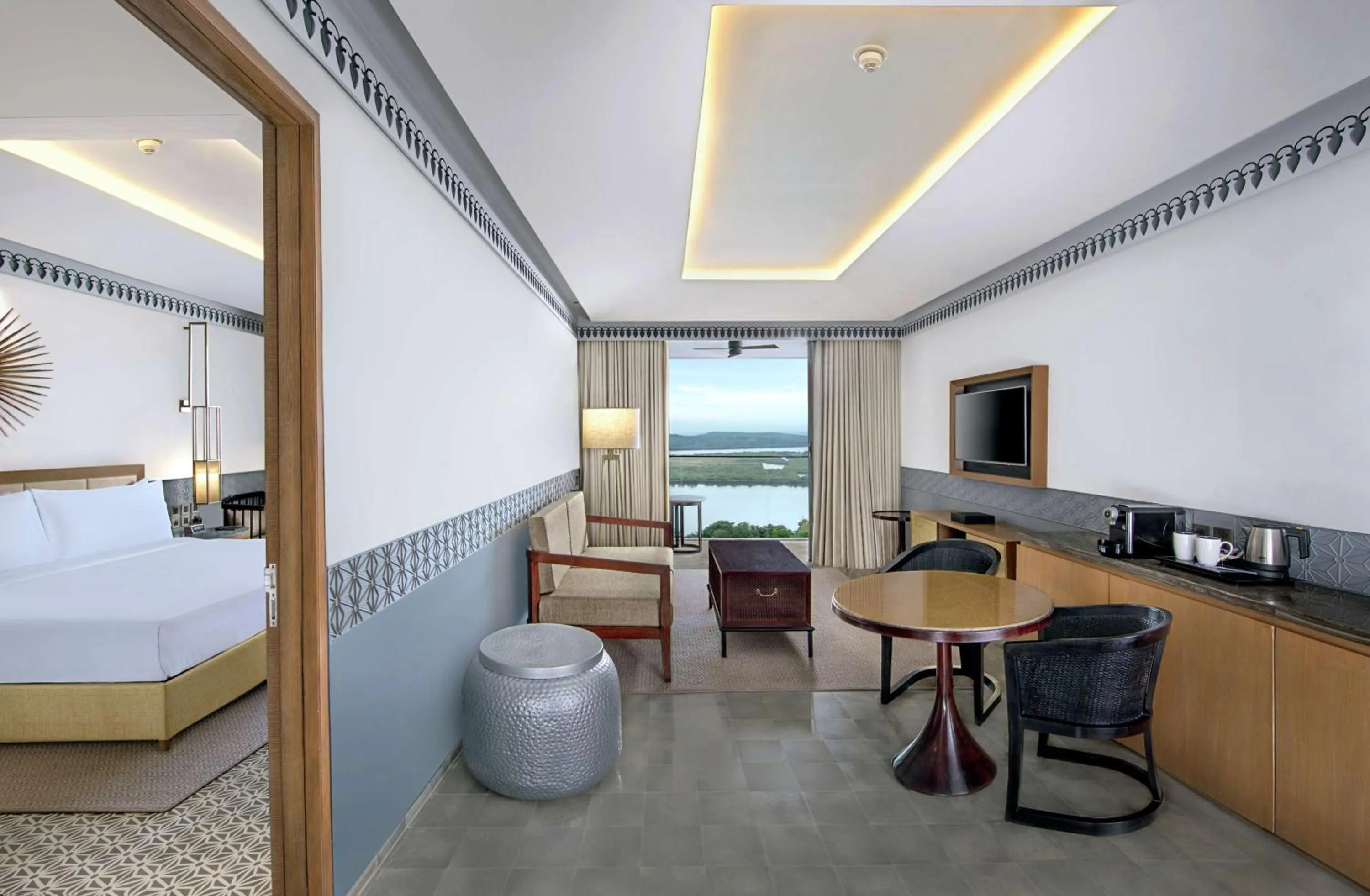 Living room, Bed in DoubleTree by Hilton Goa - Panaji