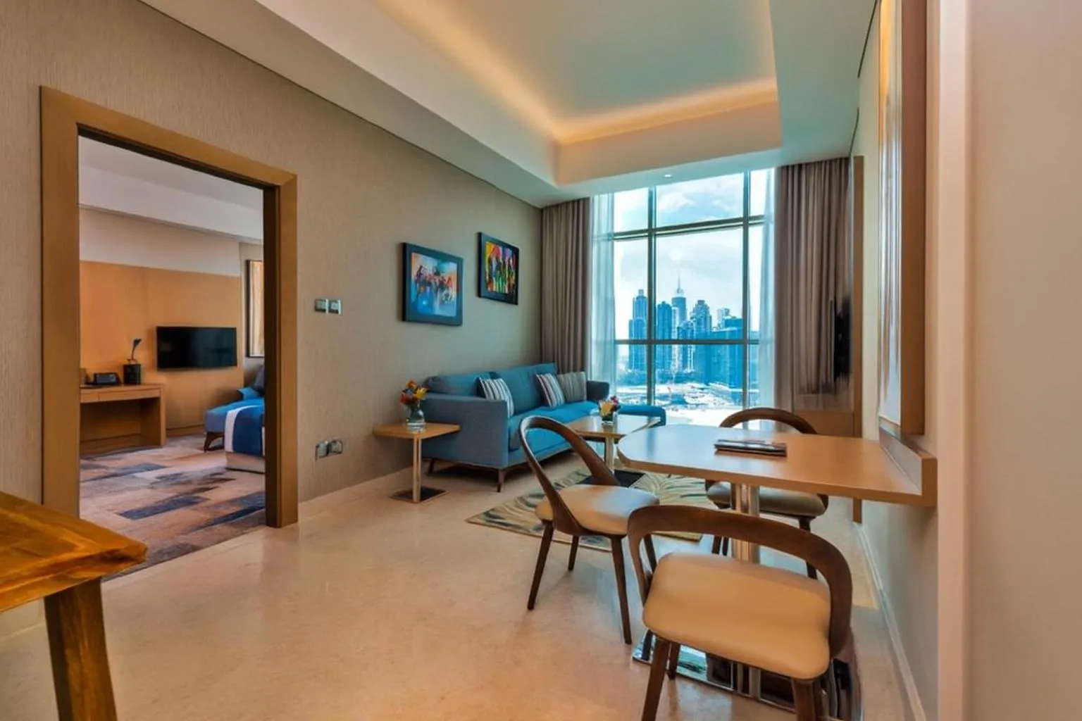 View (from property/room), Bed in Canal Central Hotel Business Bay