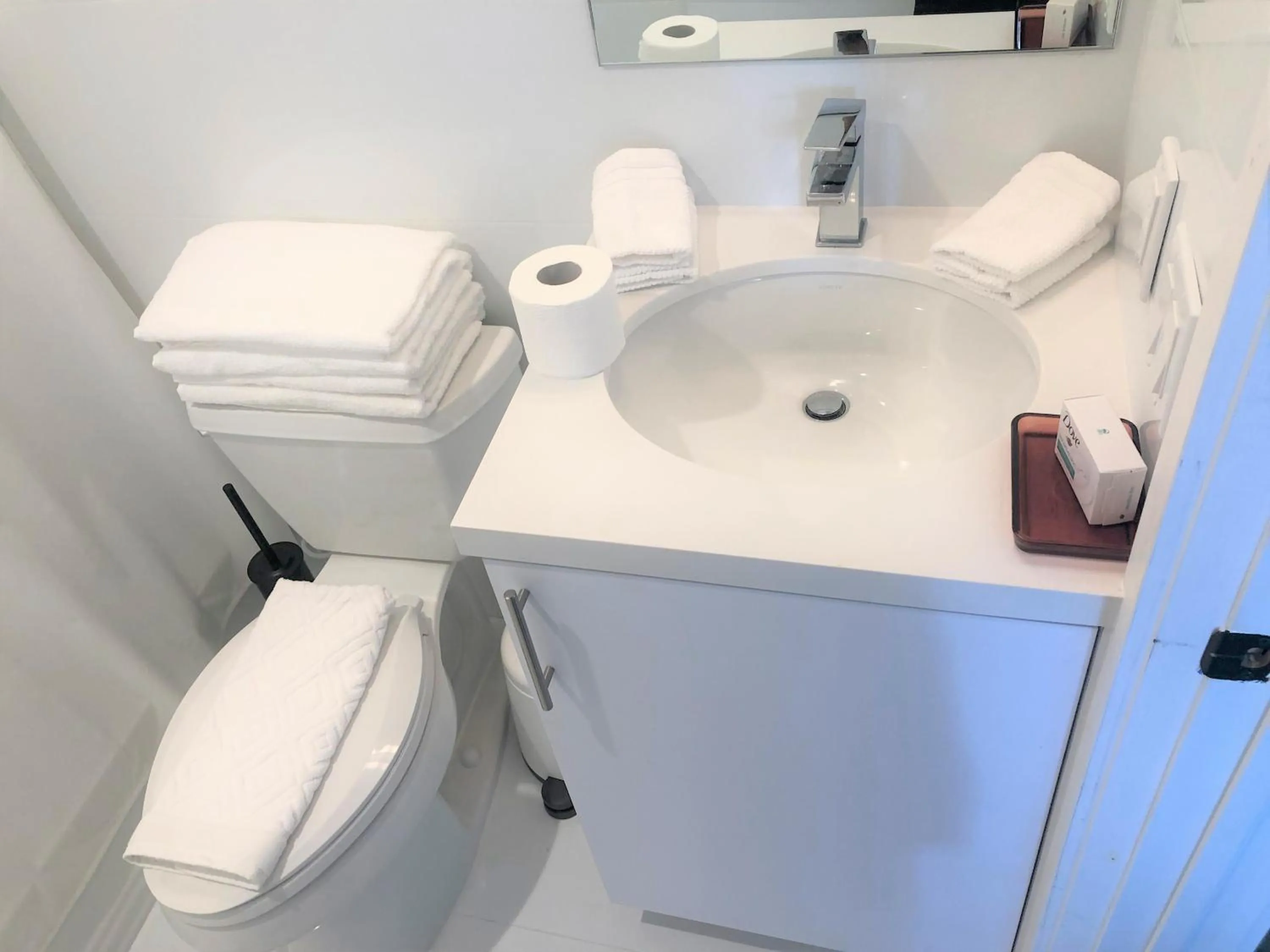 Bathroom in 12th & Ocean Suites by LuxUrban