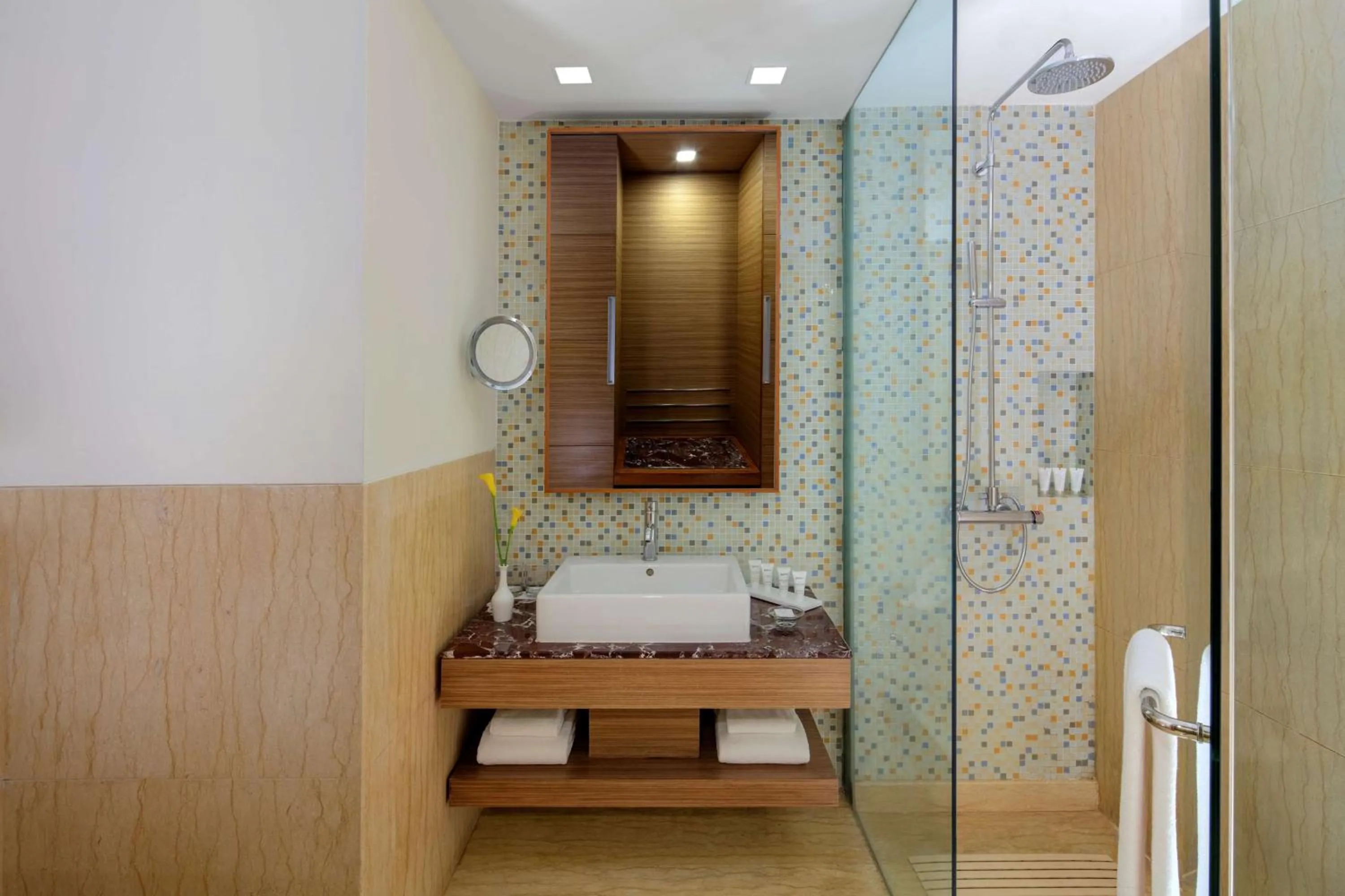 Bathroom, Bed in Radisson Gurugram Udyog Vihar