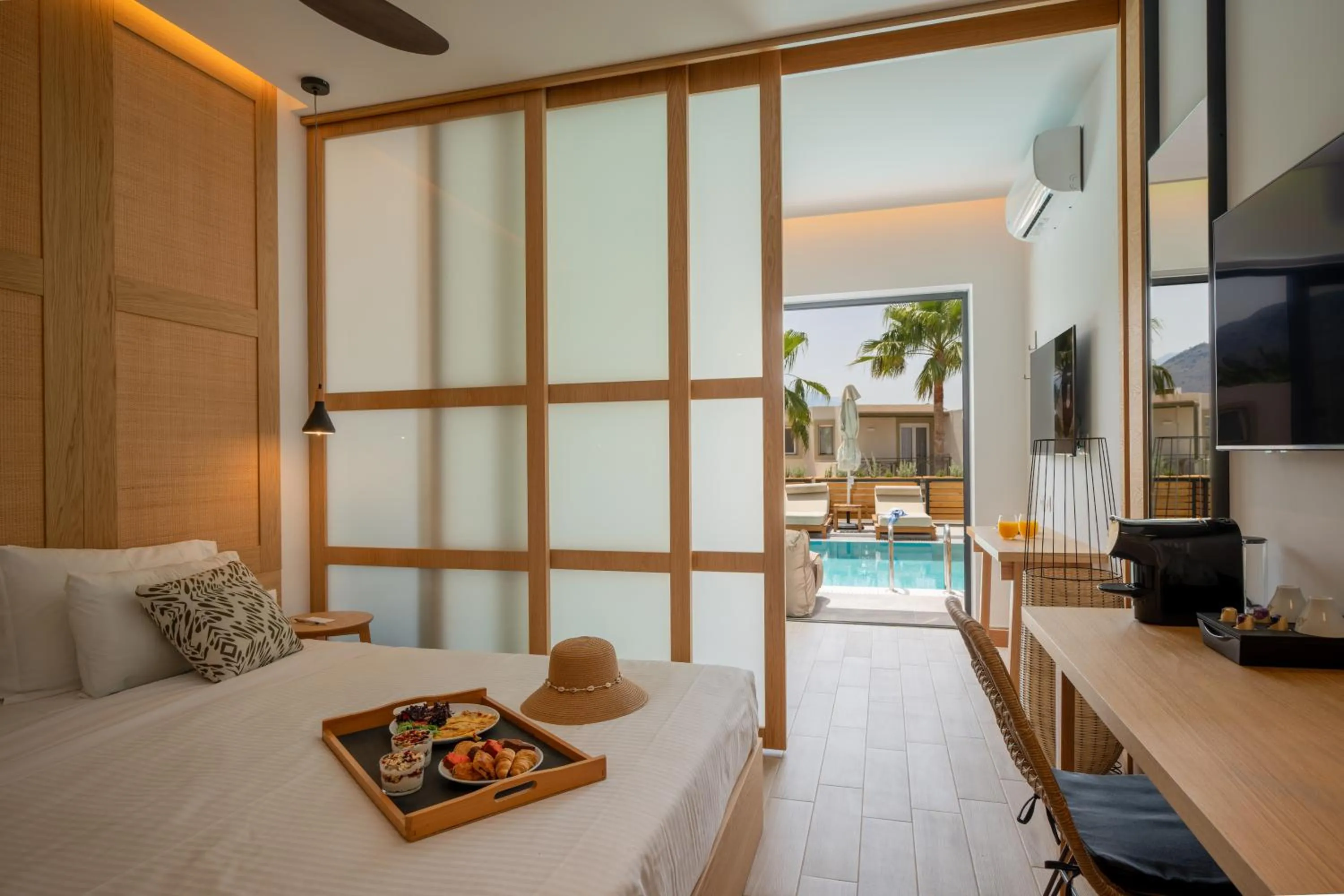 View (from property/room), Bed in Georgioupolis Resort & Aqua Park