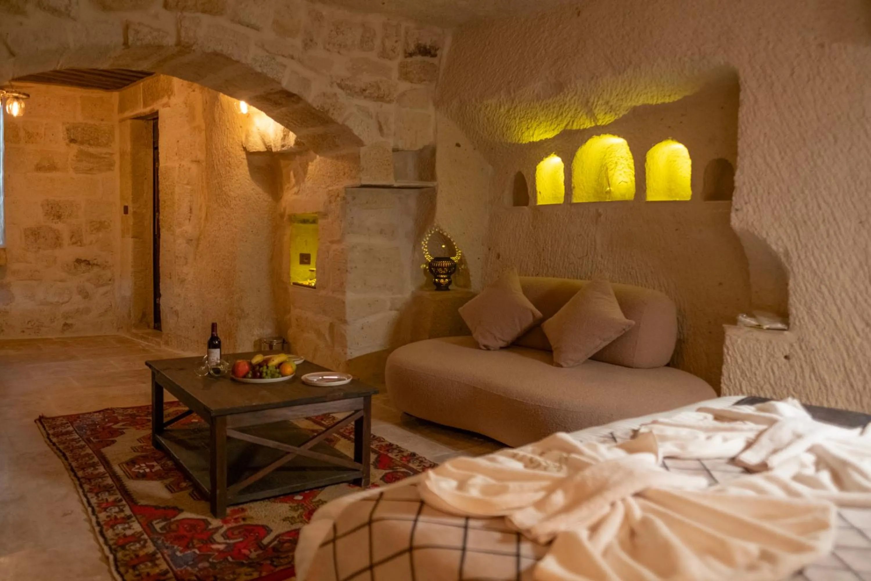 Seating area in Urgup Evi Cave Hotel