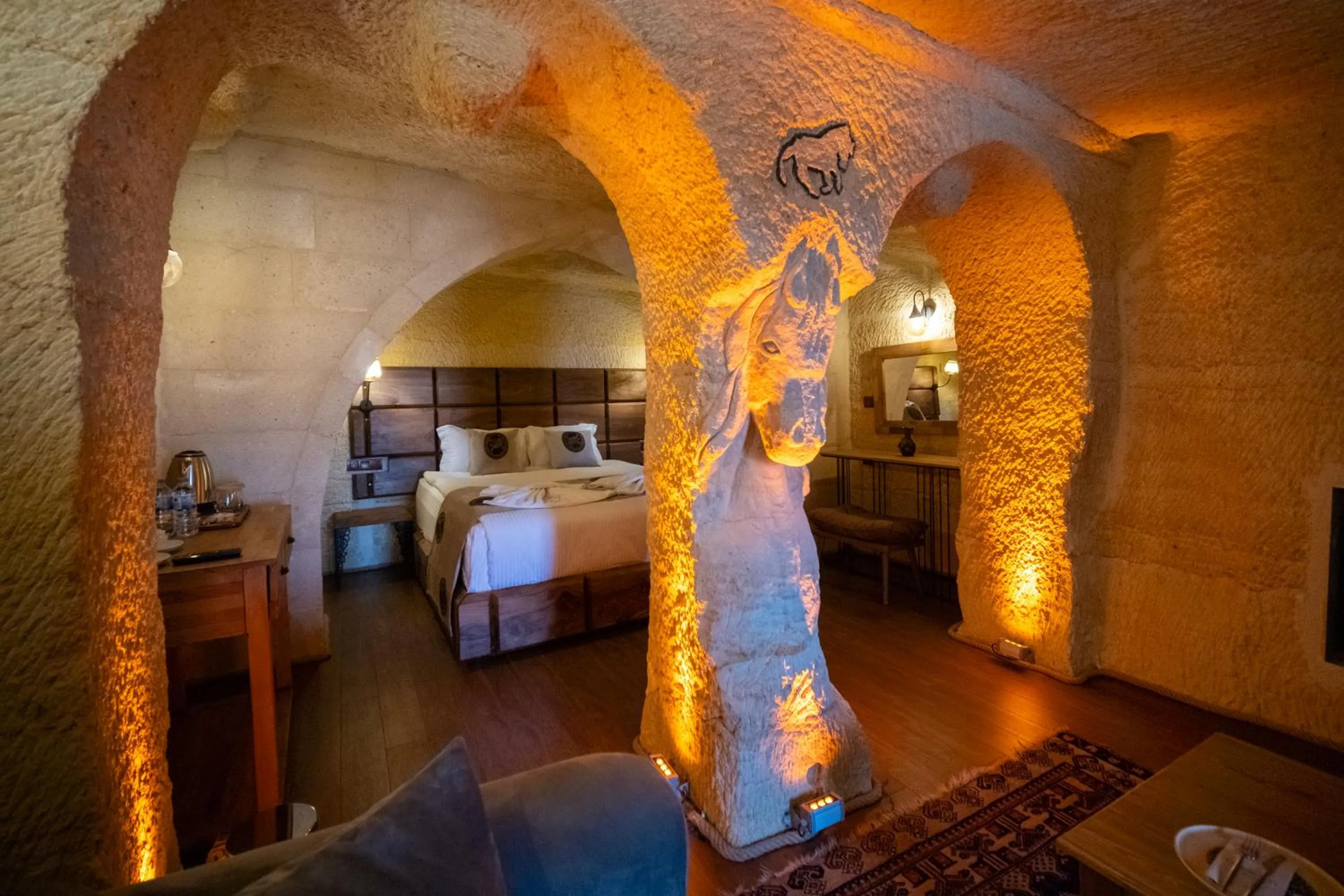 Bed in Urgup Evi Cave Hotel