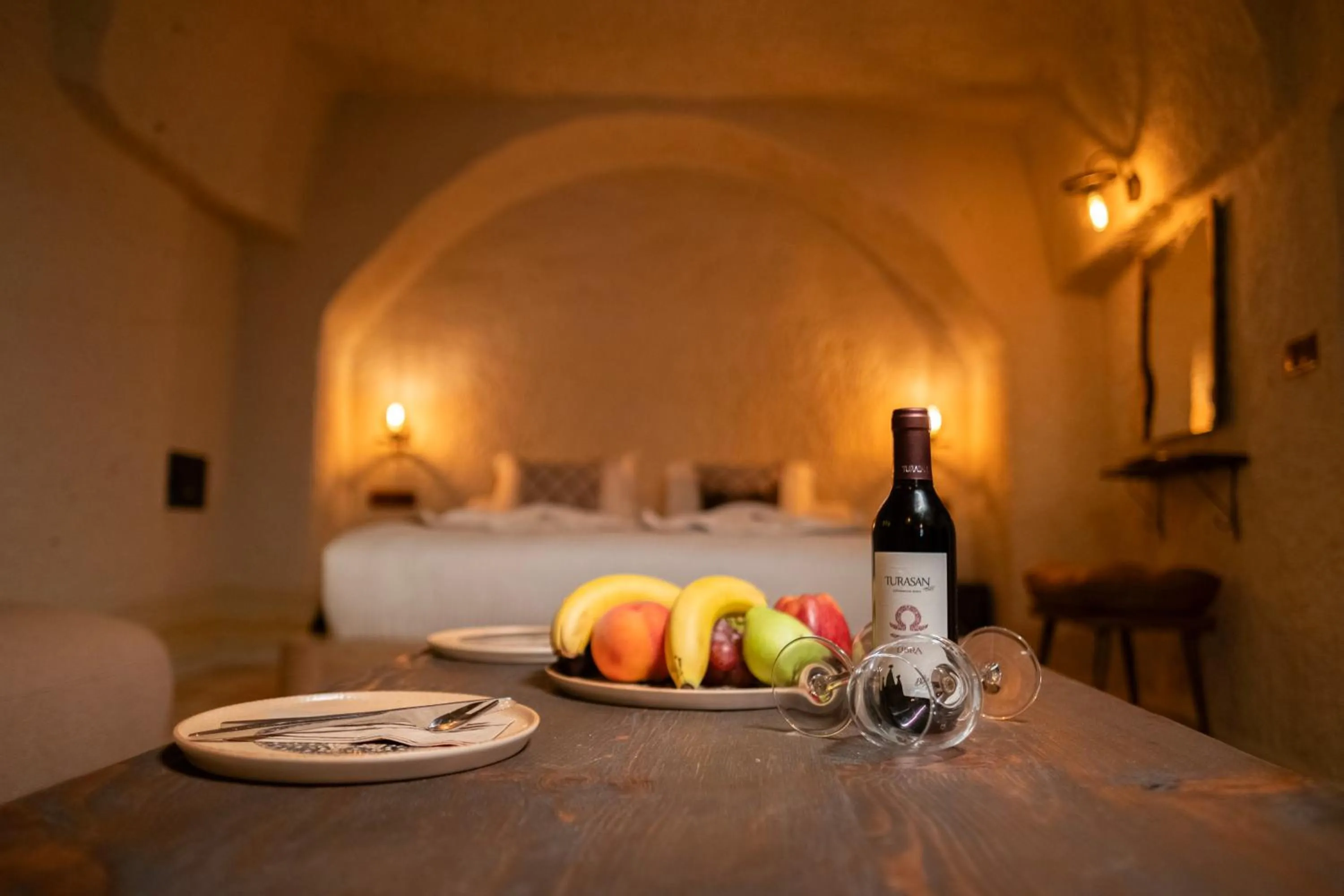 Bed in Urgup Evi Cave Hotel