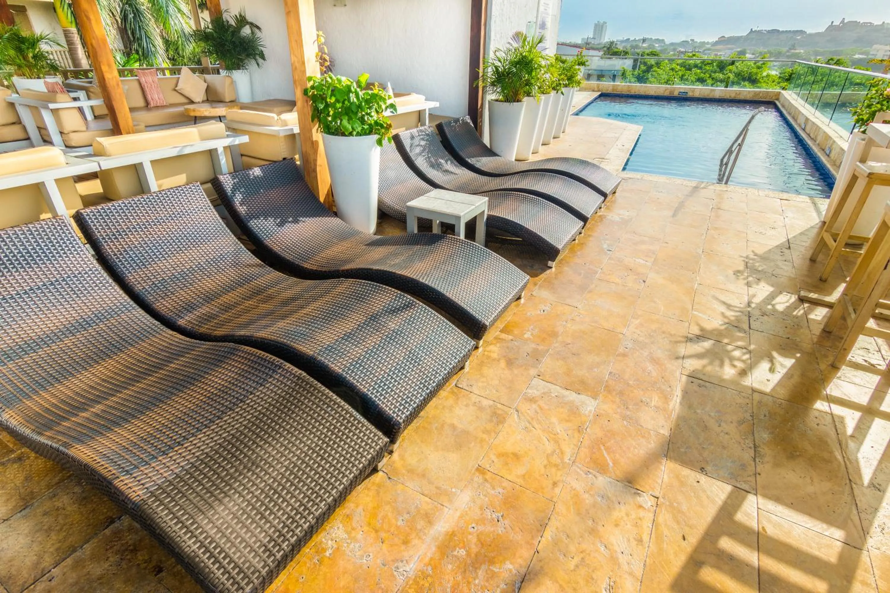 Pool view in GHL Collection Armería Real Hotel