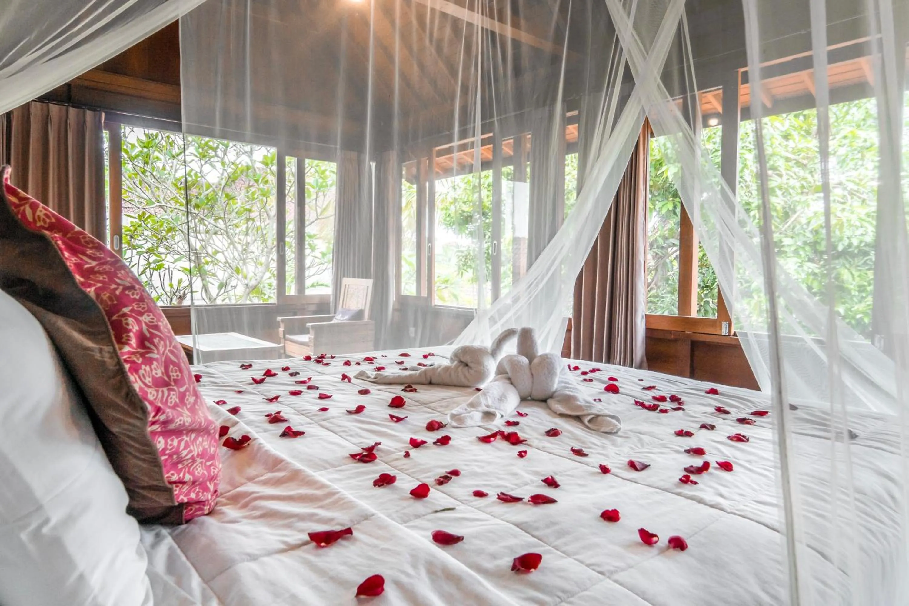 Bed in Sari Bamboo Bungalows