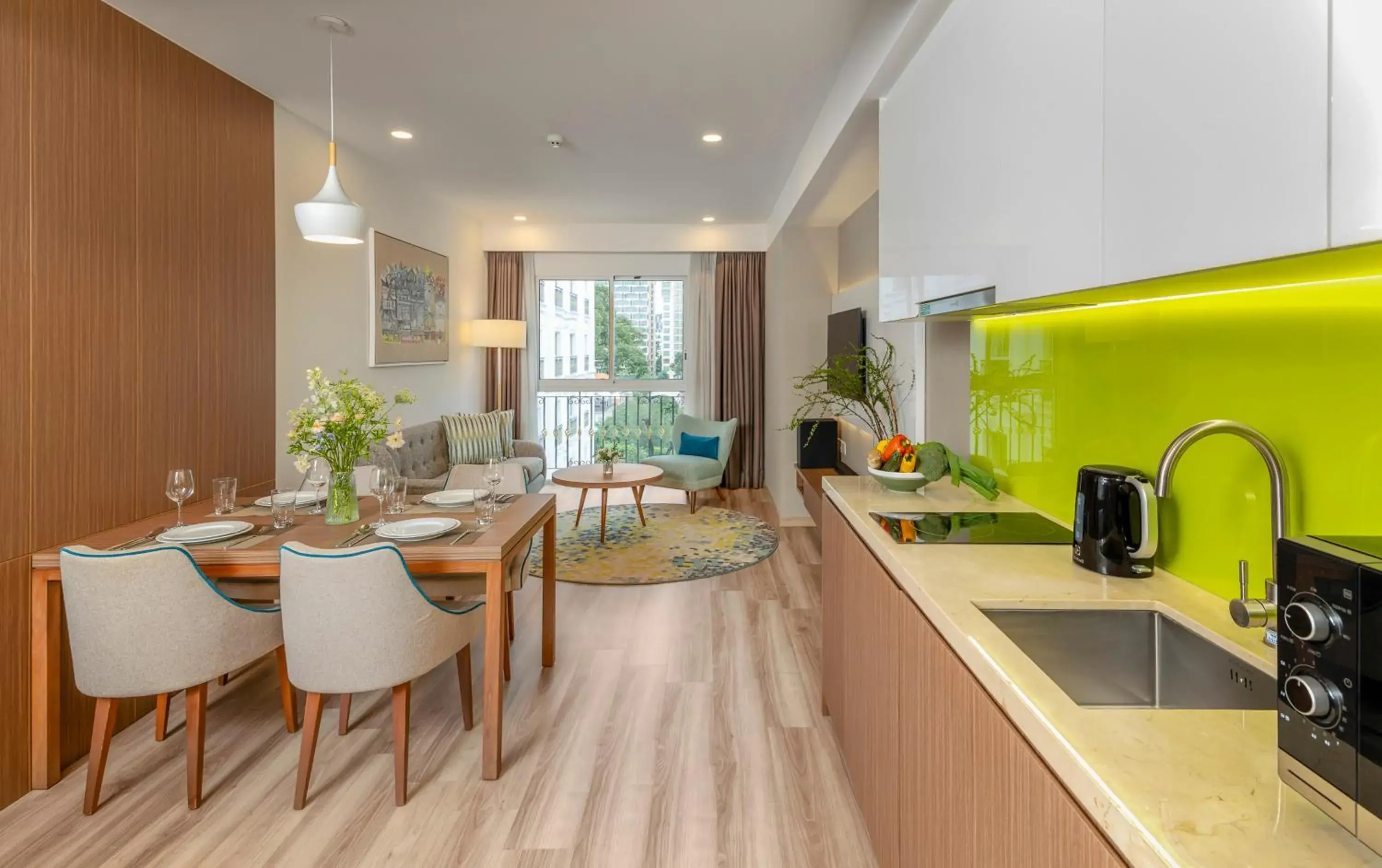 Classic One-Bedroom Apartment City View with Kitchenette and One-time Afternoon Tea per stay in T-Ritz Saigon Hotel & Apartment Classic One-Bedroom Apartment City View with Kitchenette and One-time Afternoon Tea per stay in T-Ritz Saigon Hotel & Apartment