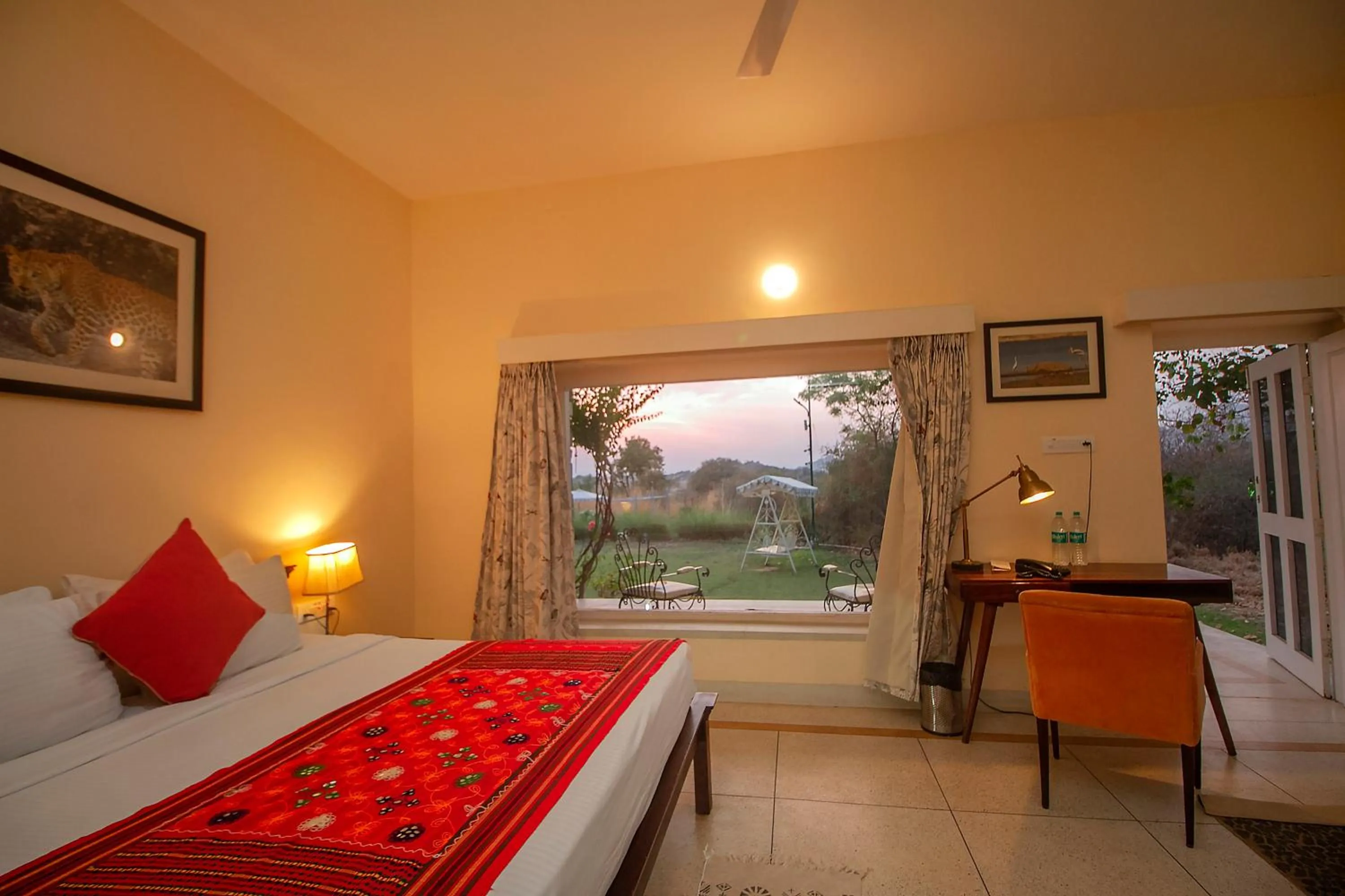 View (from property/room), Bed in Amritara Jawai Resort