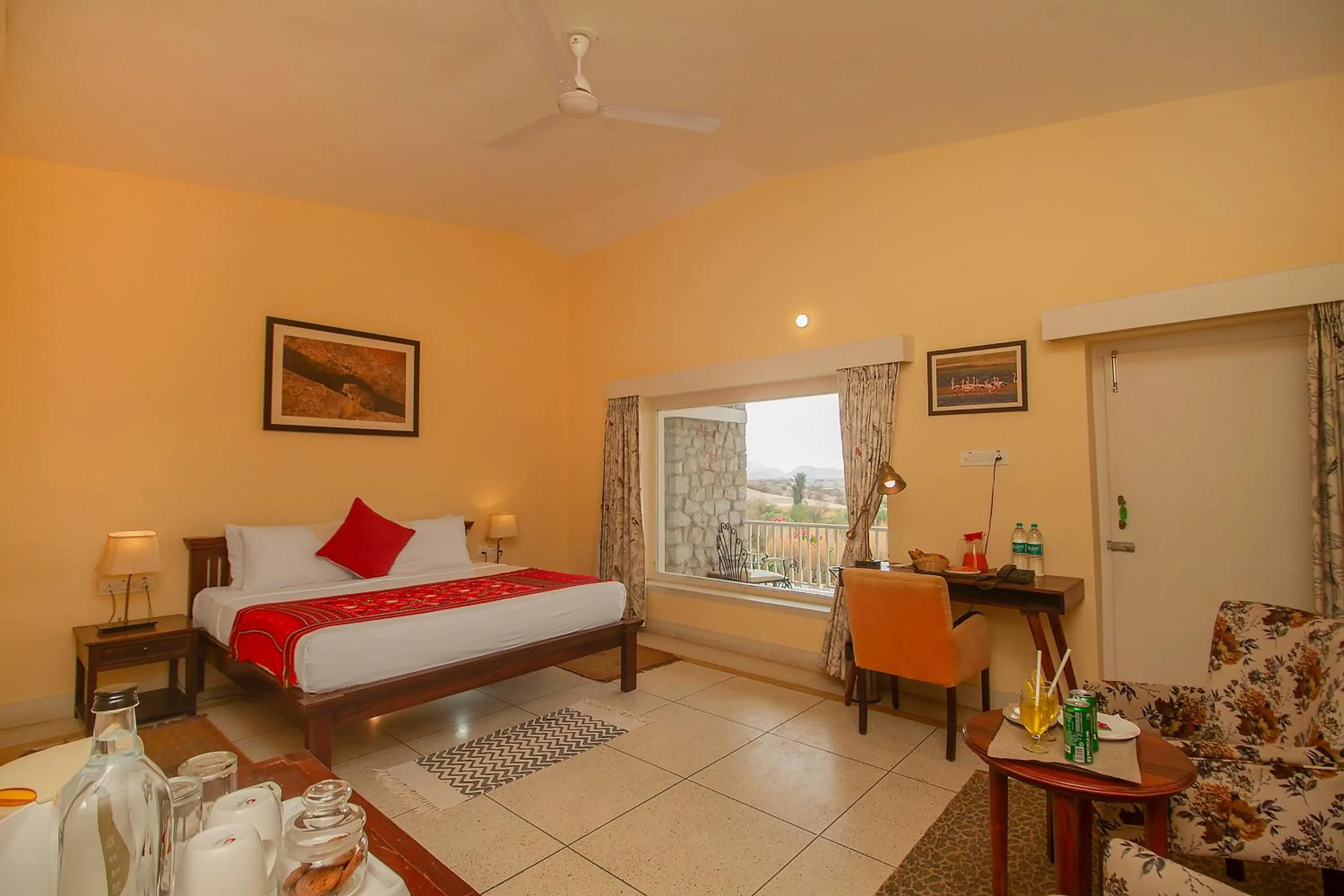 View (from property/room), Bed in Amritara Jawai Resort