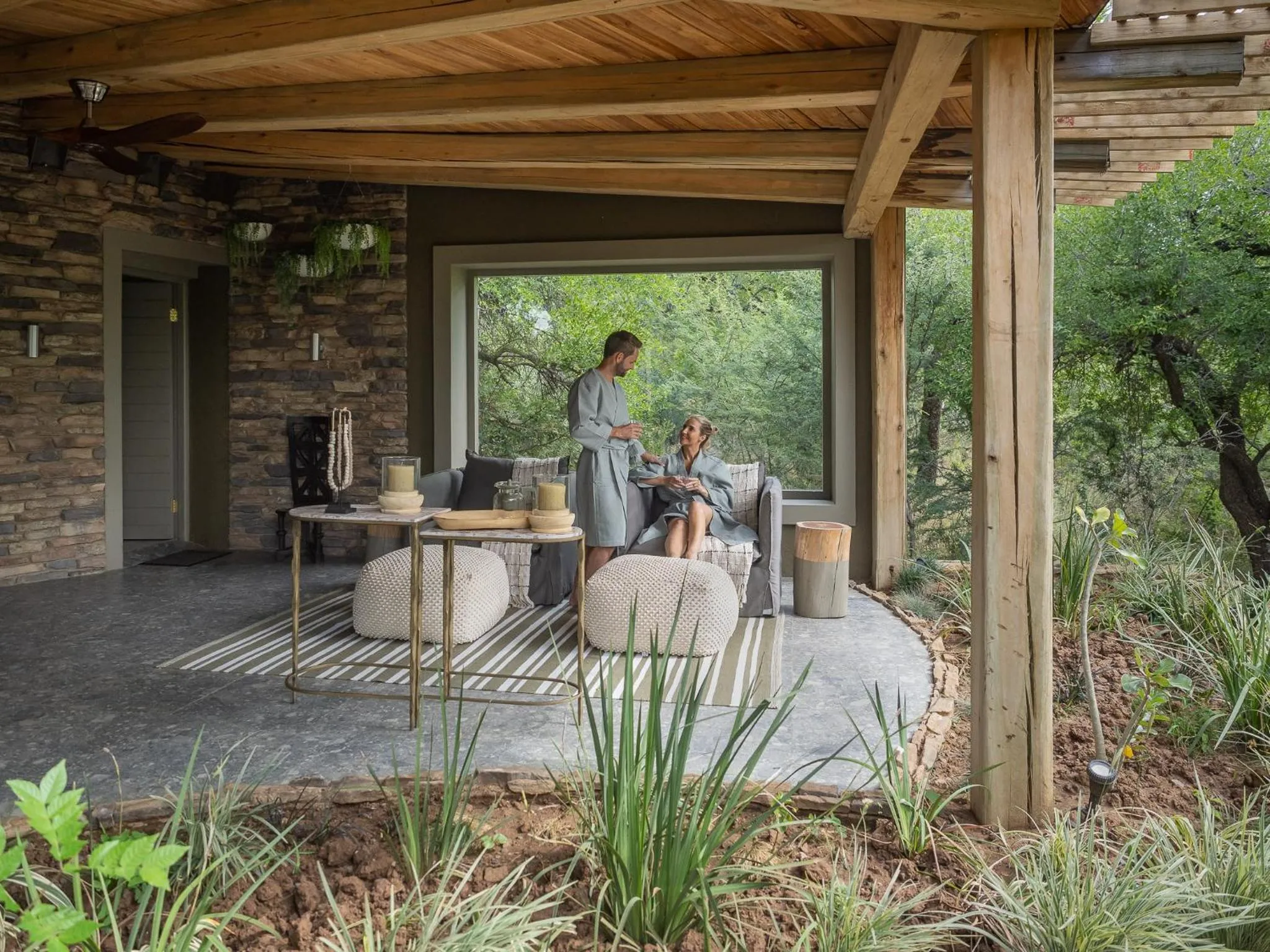 Patio in Lush Private Game Lodge