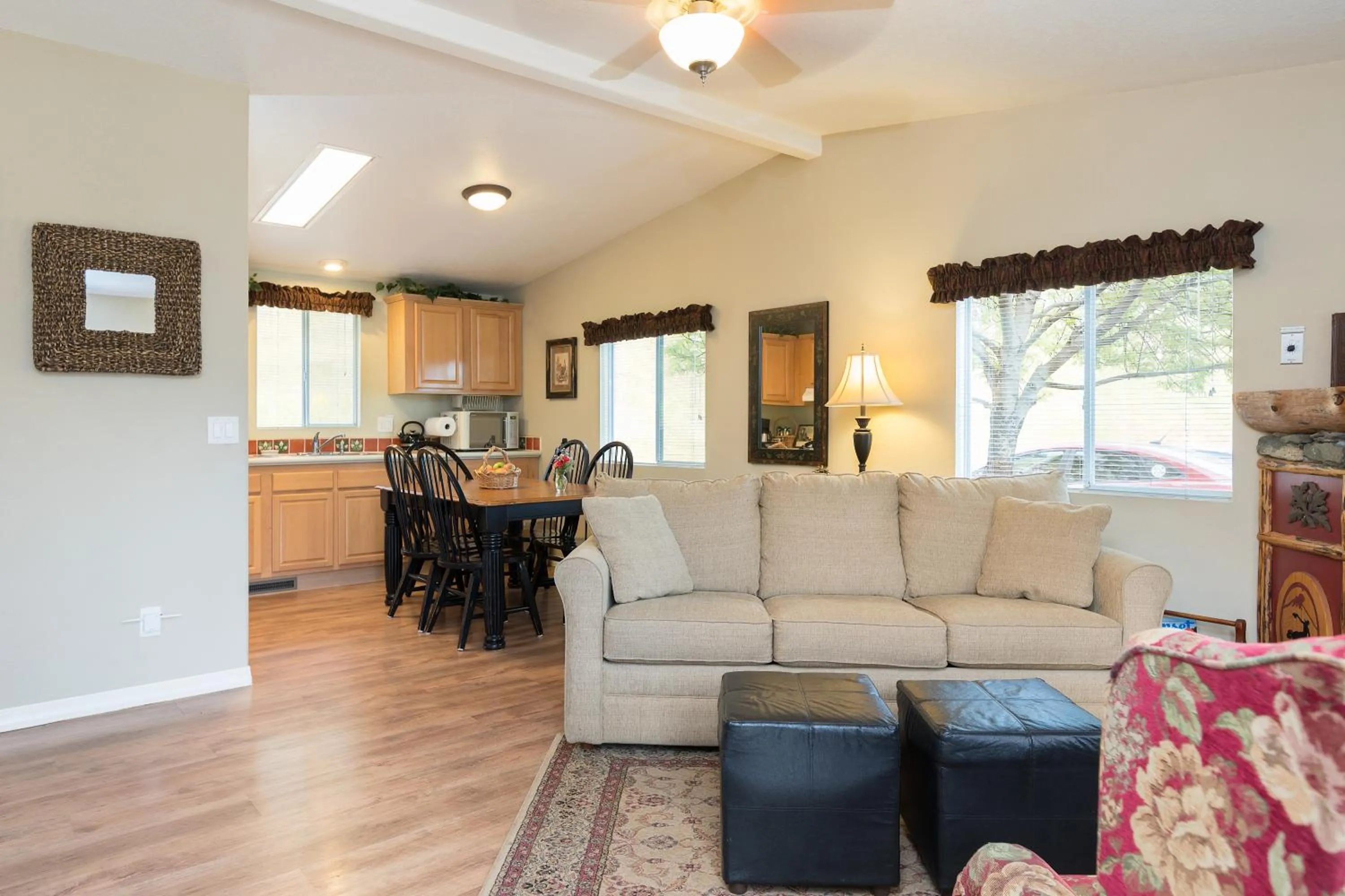 Seating area in Homestead Cottages