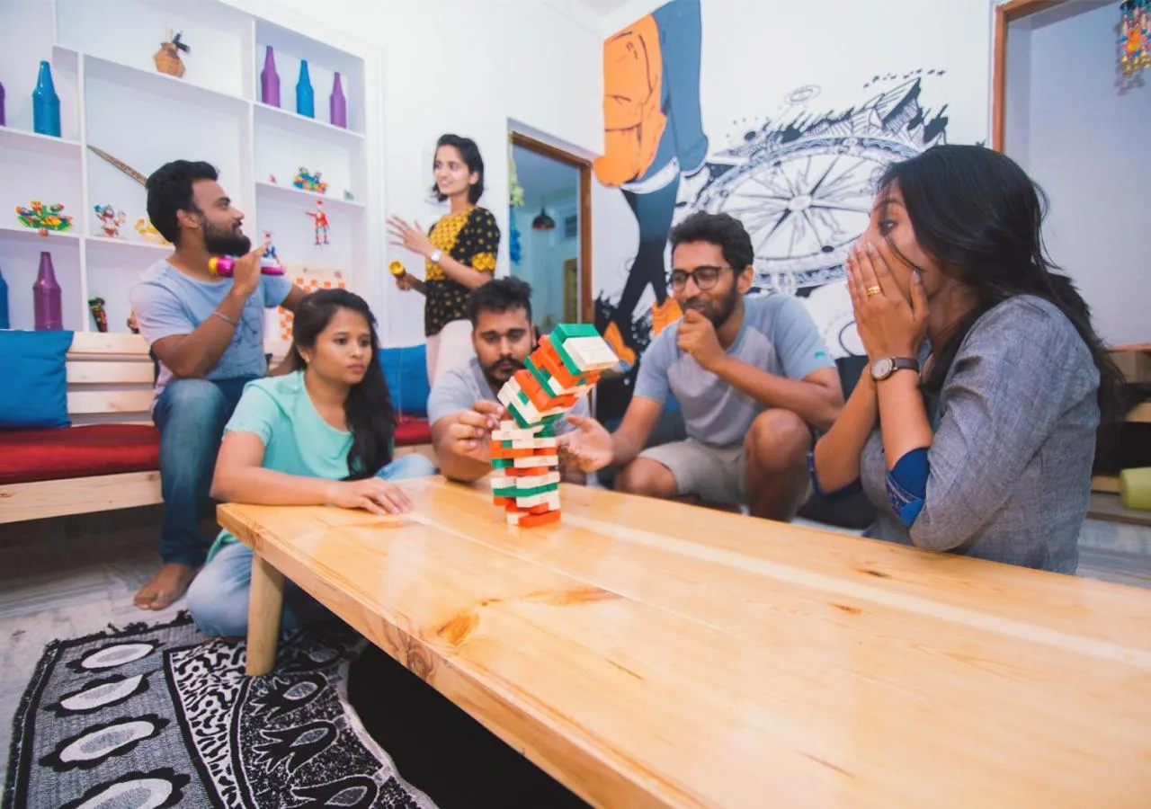 group of guests in Zostel Mysore