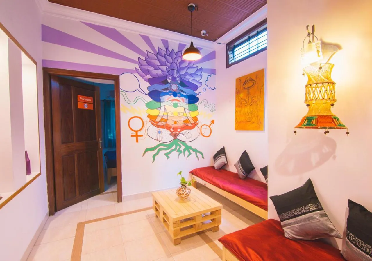 Seating area in Zostel Mysore