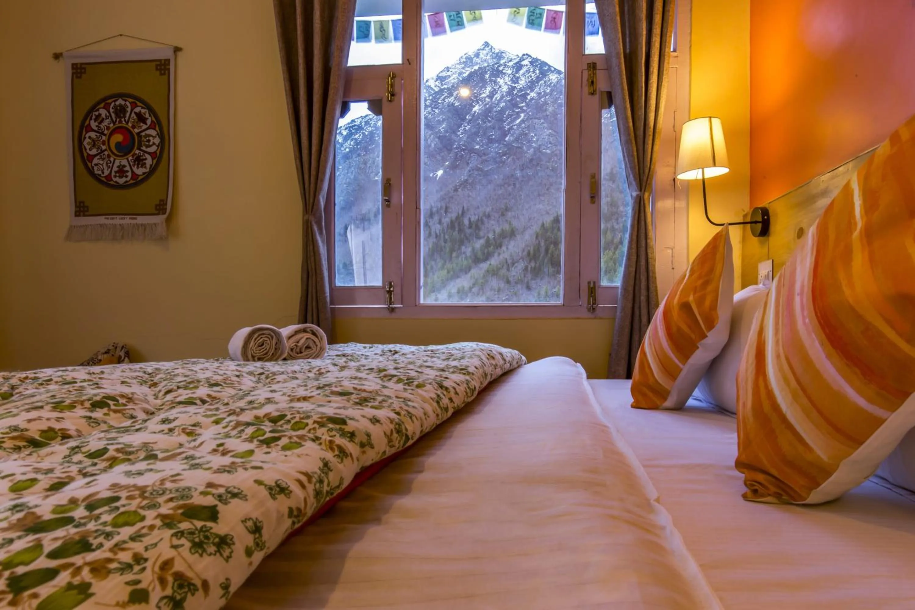 Natural landscape, Bed in Zostel Chitkul