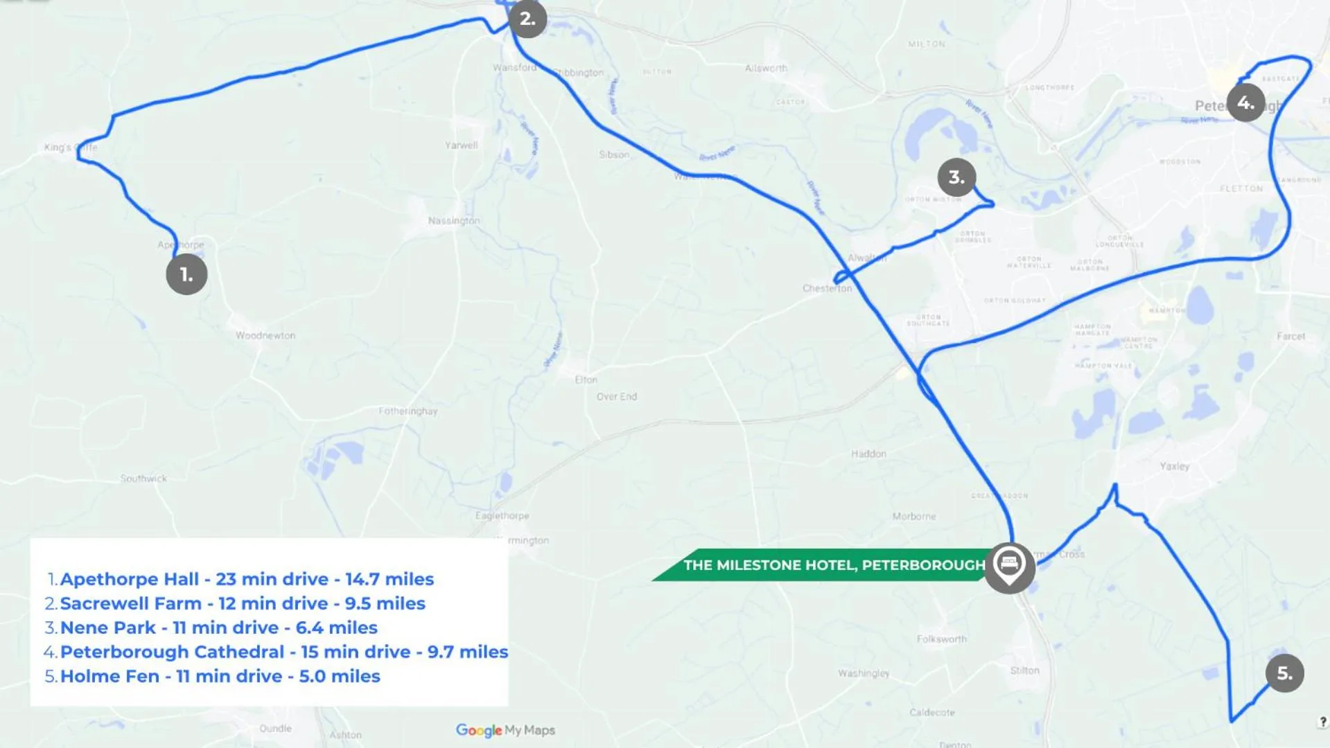 Location in Milestone Peterborough Hotel A1M, Sure Hotel Collection by Best Western