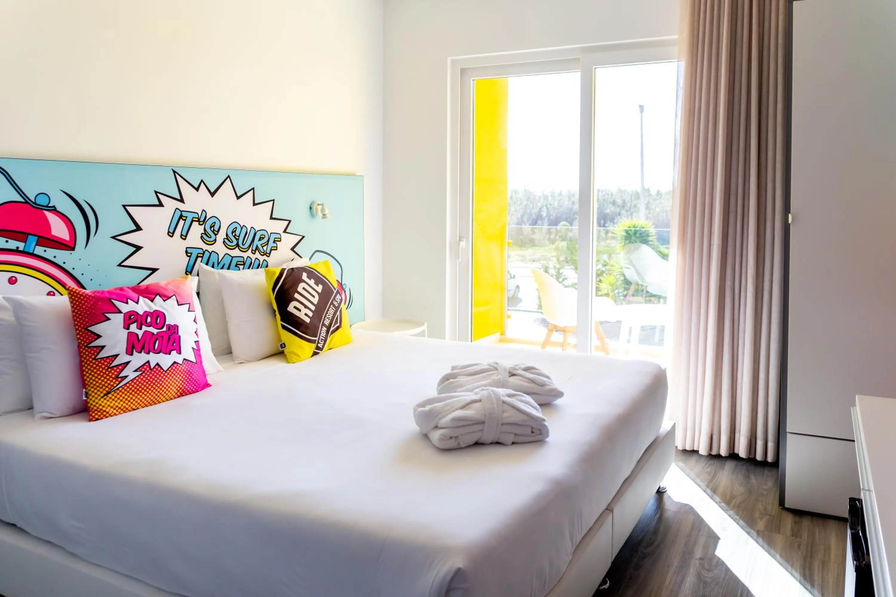Bed in RIDE Surf Resort & Spa Peniche