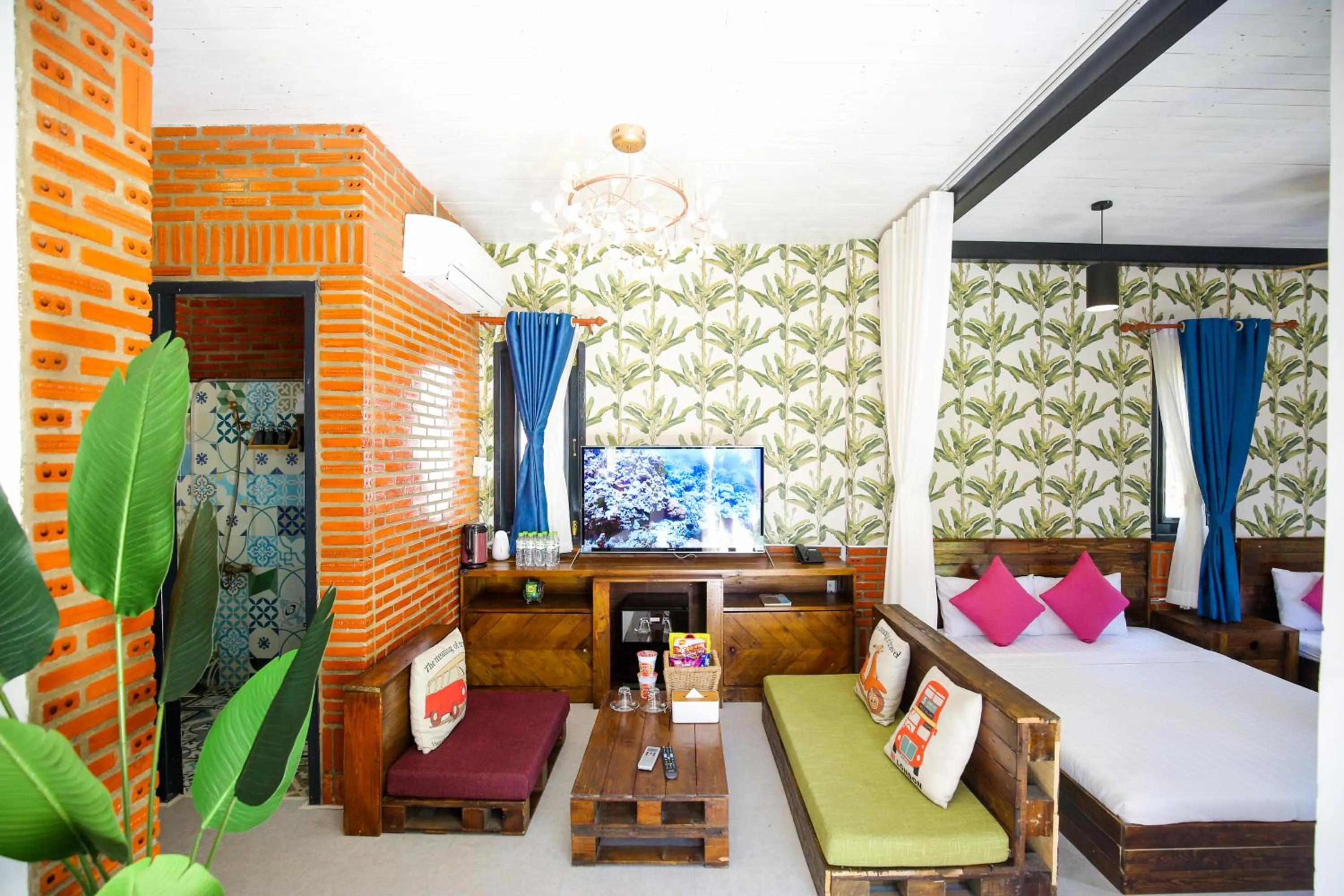 Living room, Bed in Long Hải Channel Beach Resort