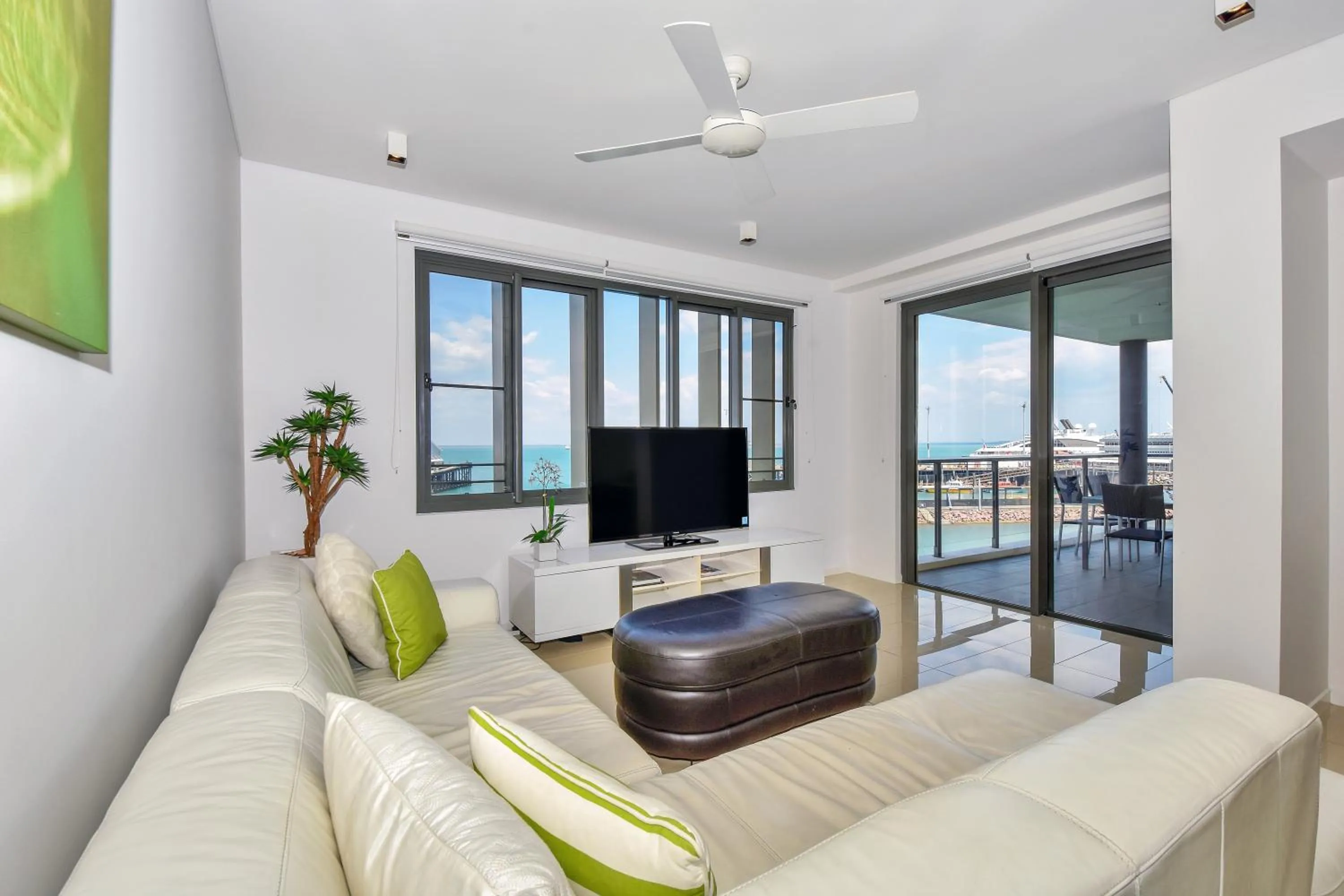Living room in Darwin Waterfront Short Stay Apartments