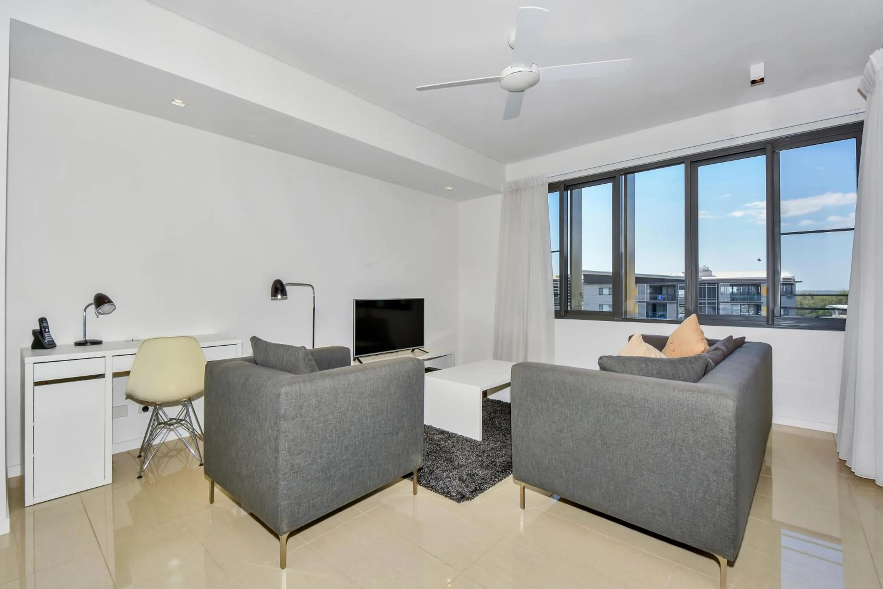 Living room in Darwin Waterfront Short Stay Apartments