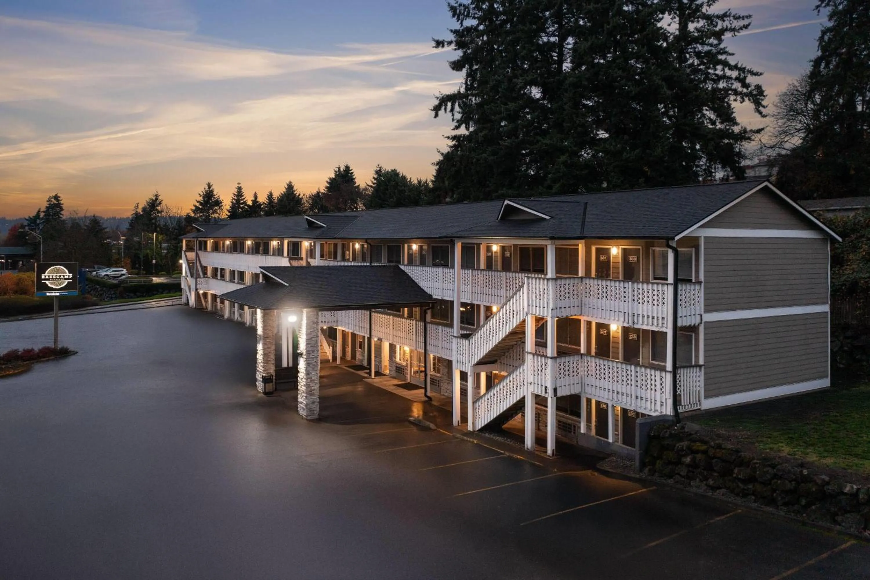 Property building in Basecamp Puyallup a Travelodge by Wyndham