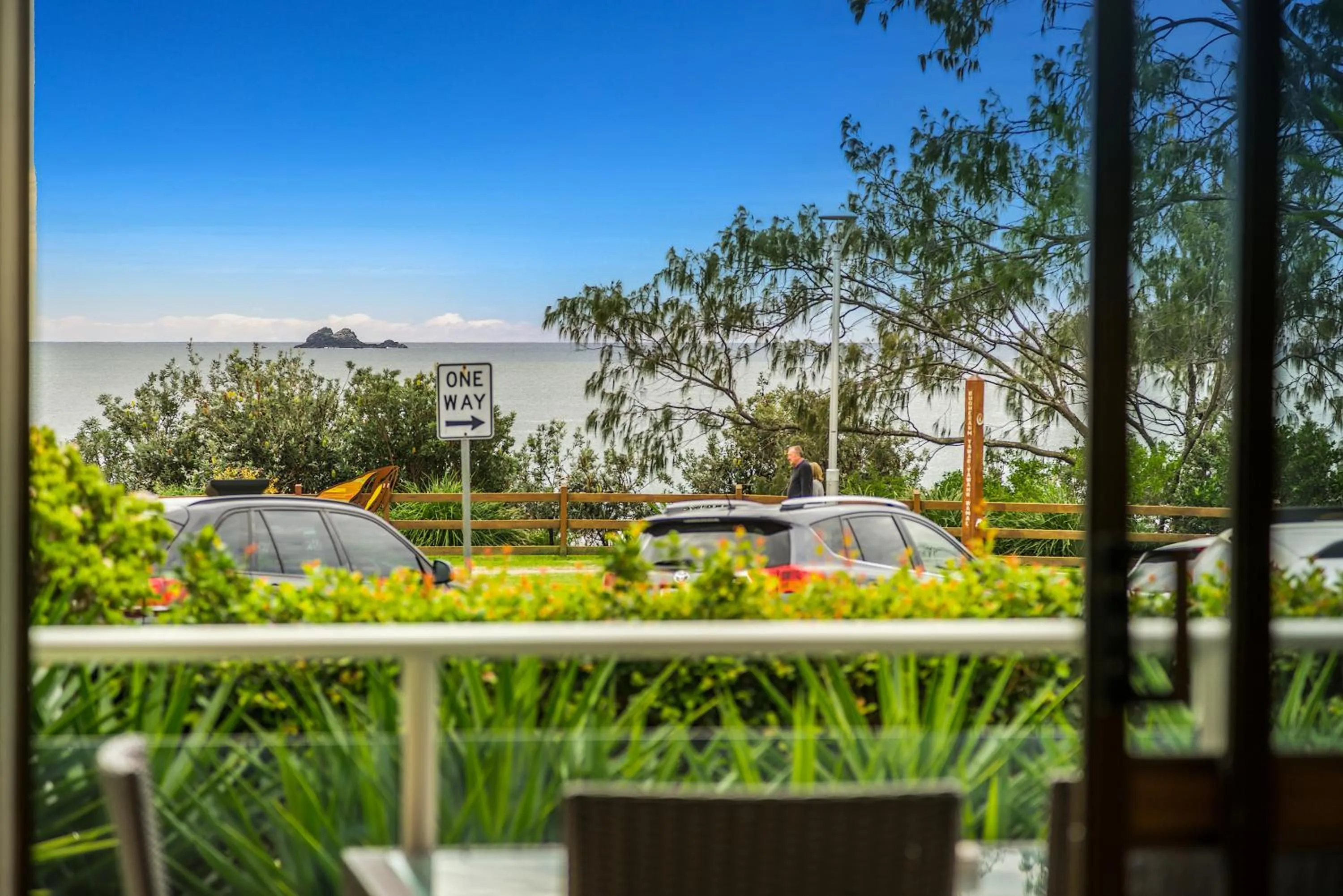 Balcony/Terrace in Bayview Beachfront Apartments, in town right on the beach
