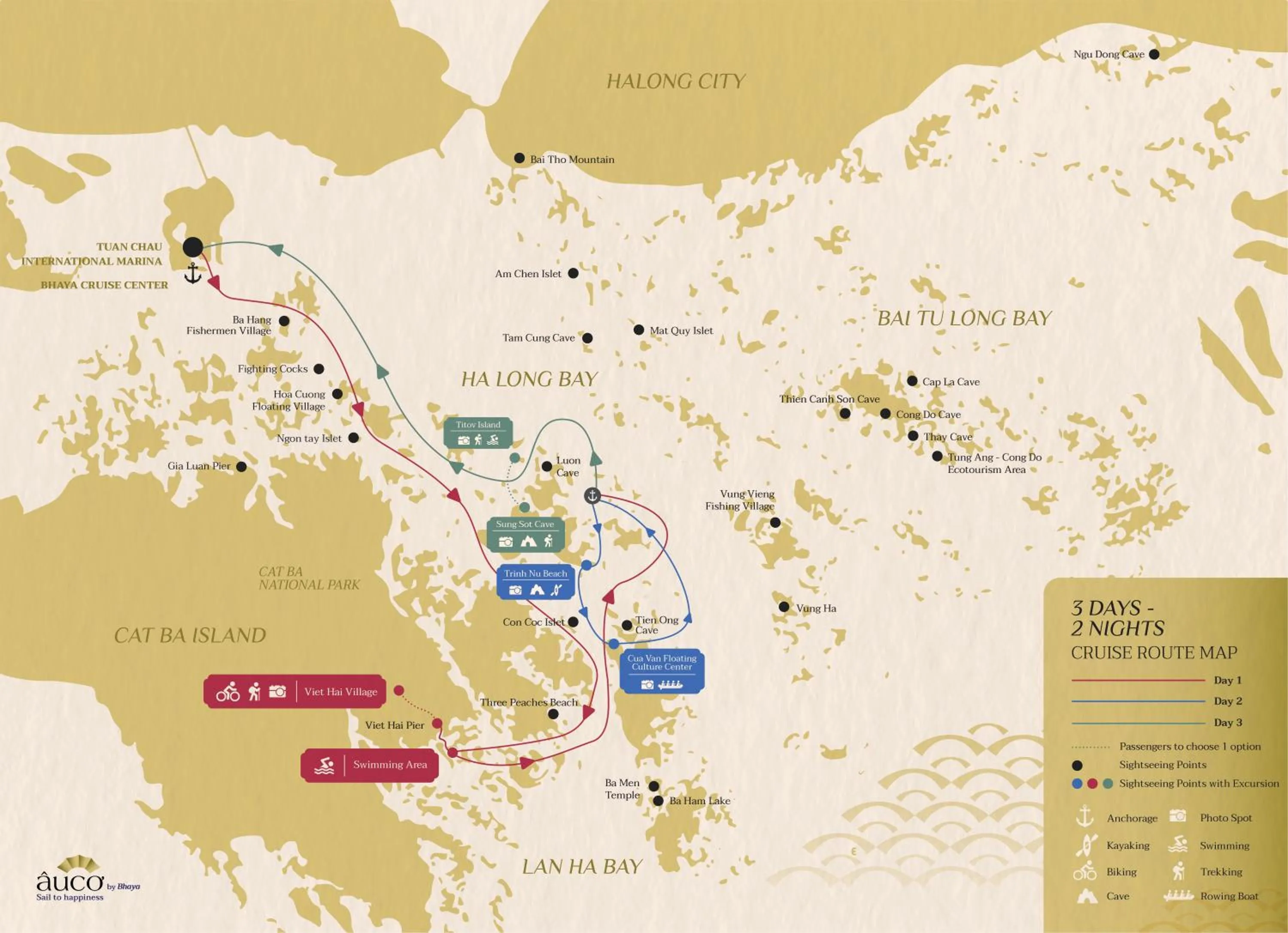 Text overlay in The Au Co Cruise - Managed by Bhaya Cruises