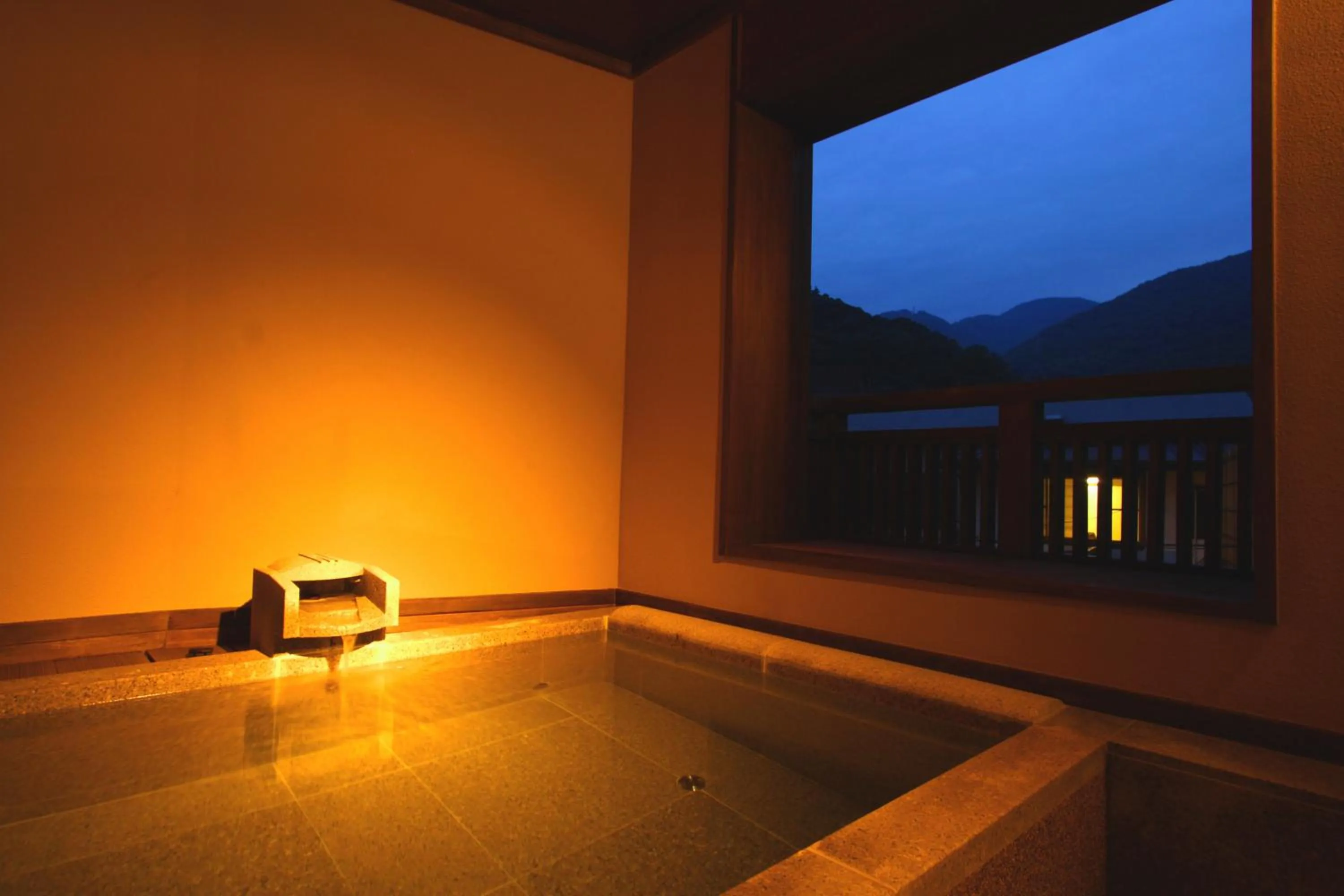 Open Air Bath in Hakone Onsen Ryokan Yaeikan